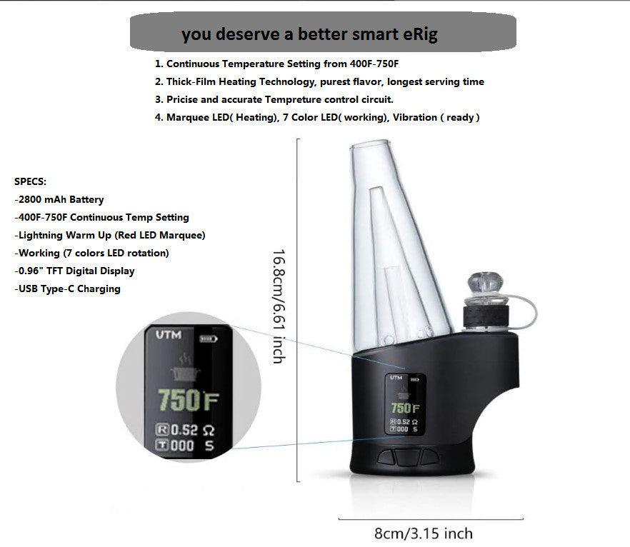 HATO H2 Electric Dab Rig & Wax Vaporizer Kit - 2800mAh Rechargeable Battery for Concentrates - Perfect for Home Use, Travel & On-the-Go Dabbing