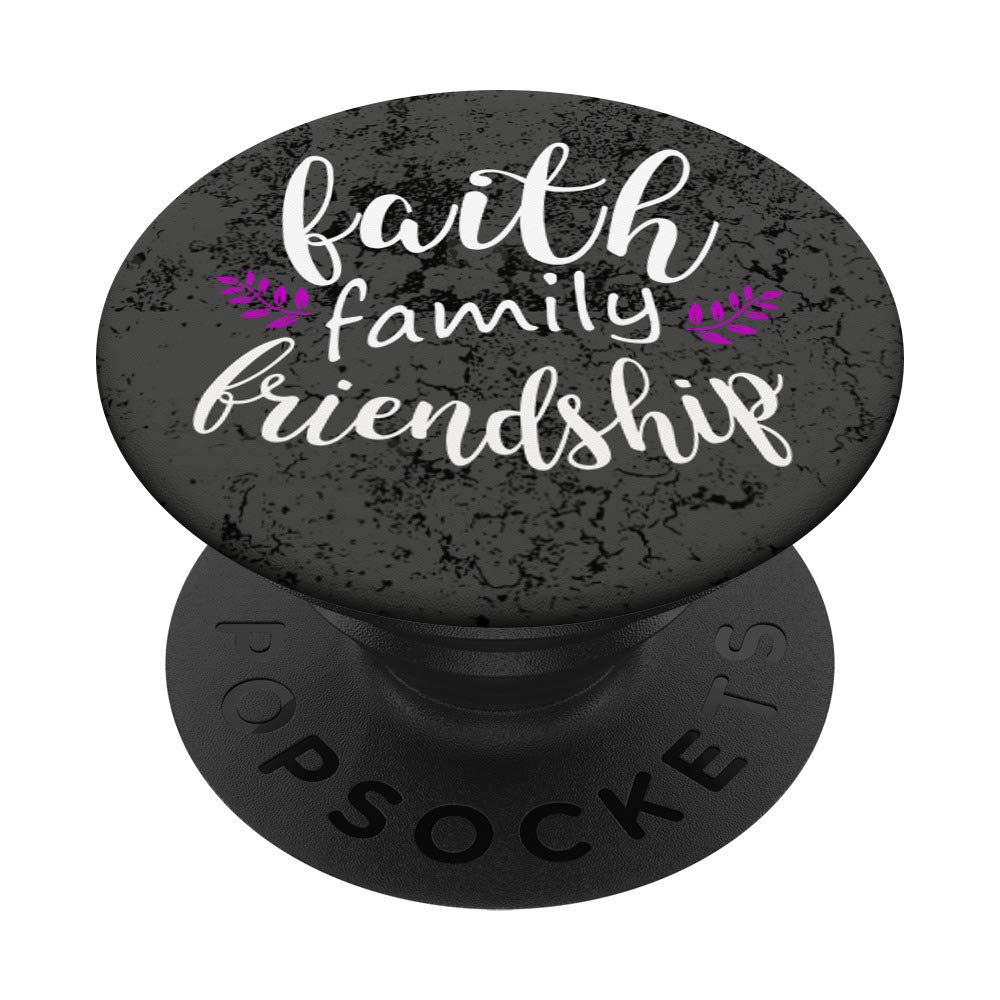 Funny Faith Family Friendship Gift - PopSockets Phone Grip & Stand for iPhone, Samsung & Tablets - Perfect for Daily Use, Travel & Selfies