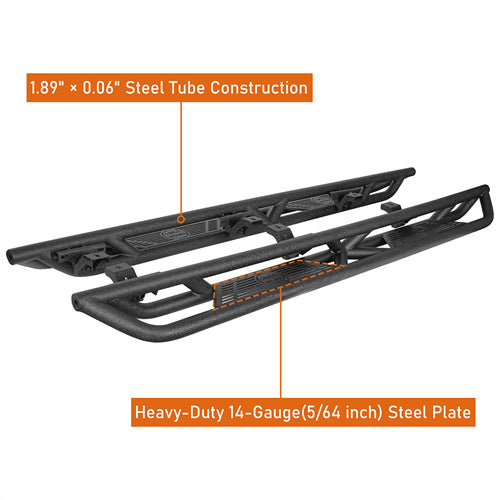 4 Door Running Boards & Tubular Half Doors for 2020-2024 Jeep Gladiator JT - Heavy Duty Side Steps & Off-Road Protection - Perfect for Trail Riding & Truck Customization