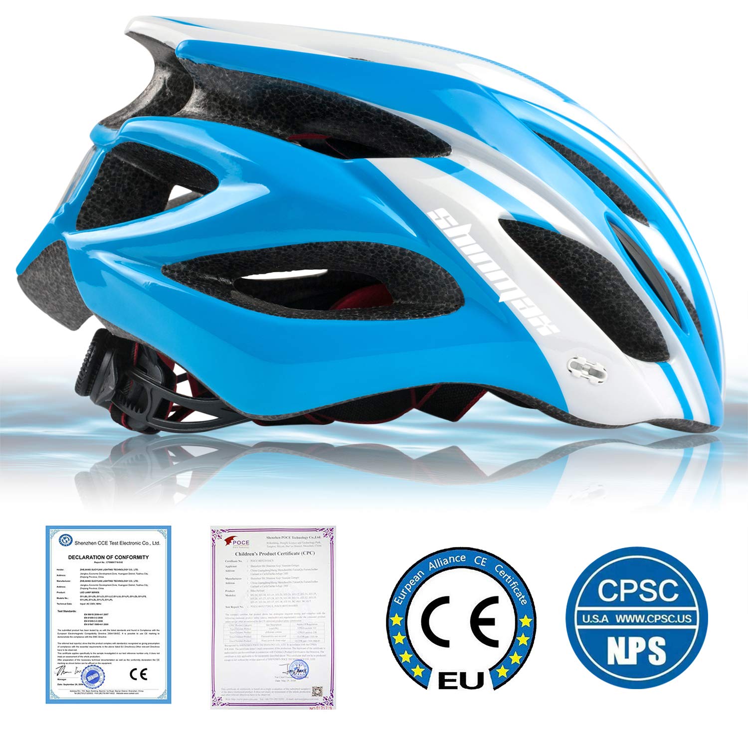Shinmax Adjustable Bike Helmet for Men & Women - Lightweight Mountain & Road Cycling Helmet with Rear Light & Detachable Visor - CPSC Certified for Adults & Youth - Perfect for Commuting, Trail Riding & Urban Cycling