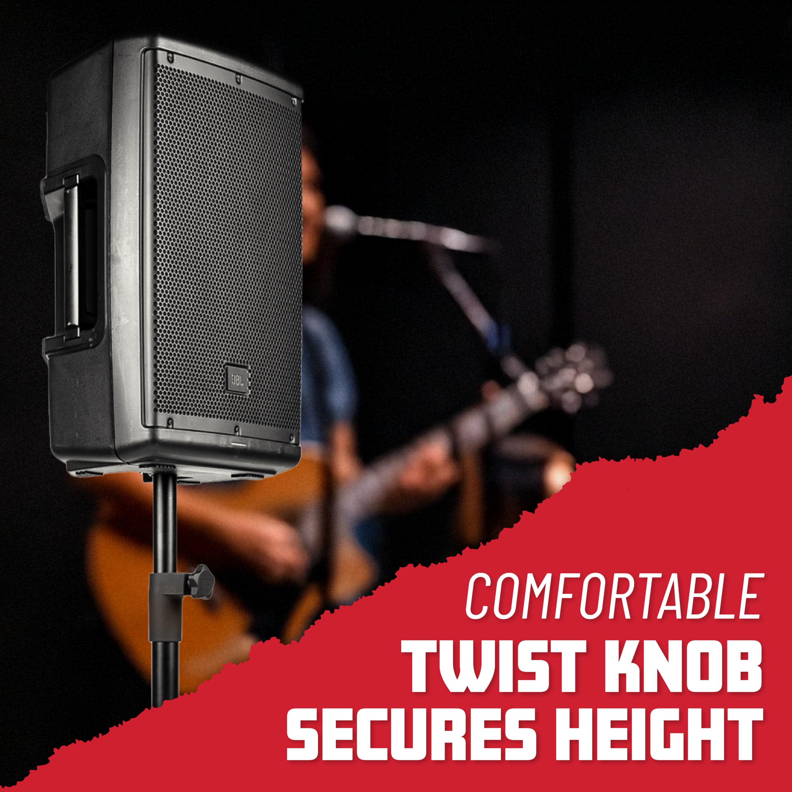 Gator Frameworks GFW-SPK-3000 Deluxe Aluminum Speaker Stand - Heavy Duty PA Speaker Stands for DJ, Studio & Live Sound - Perfect for Concerts, Events & Home Theater Systems