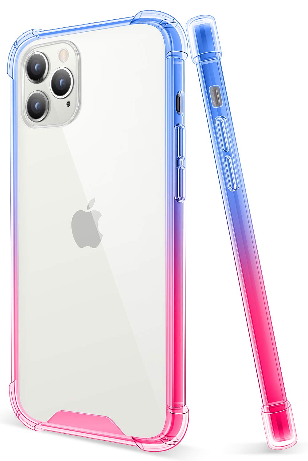 SALAWAT iPhone 12 Pro Case 6.1 Inch - Clear Gradient Slim Protective Cover with Reinforced TPU Bumper & Hard PC Back | Shockproof | Cute Blue Pink Design | Perfect for Everyday Use, Work & Travel