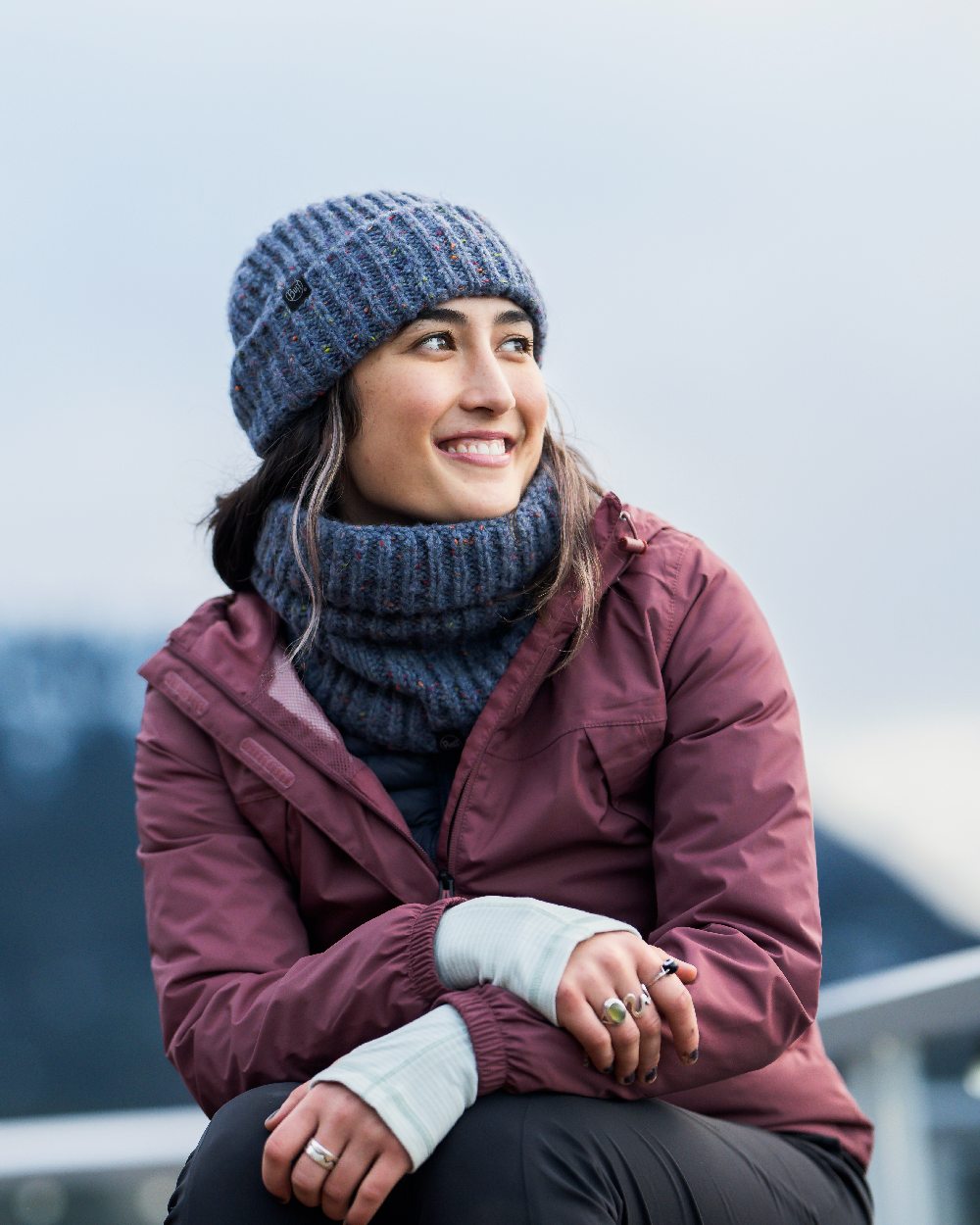 Buff Kim Knitted Fleece Neck Warmer - Soft Winter Scarf for Men & Women - Perfect for Skiing, Hiking & Outdoor Activities