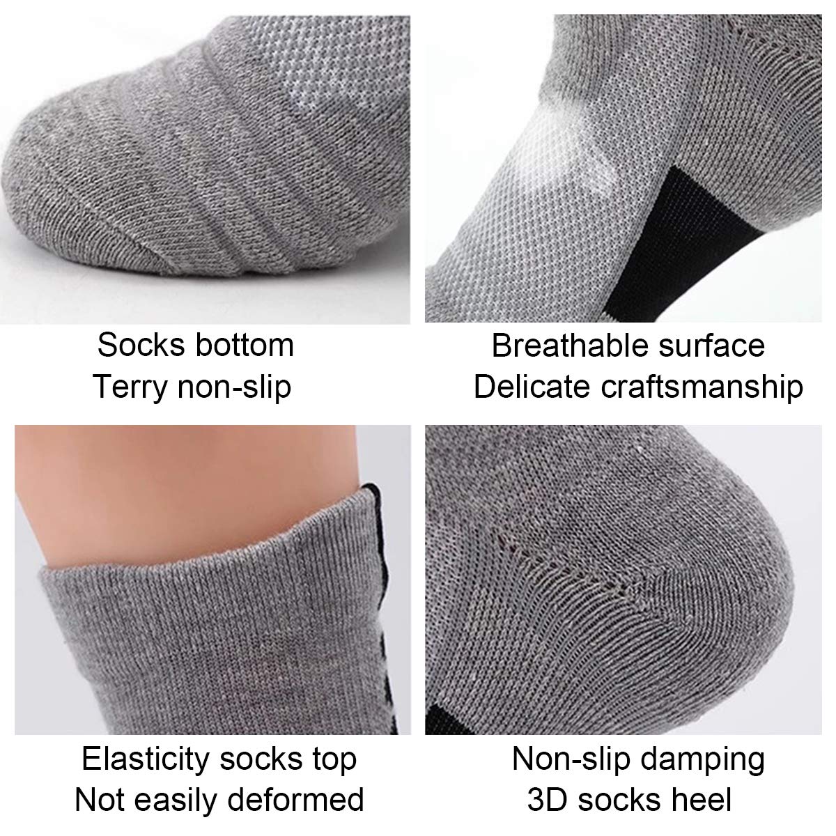**Breathable Basketball Socks for Men & Women - 4 Pack Thick Compression Crew Socks for Running, Sports & Outdoor Activities - Perfect for Gym, Training & Daily Wear**