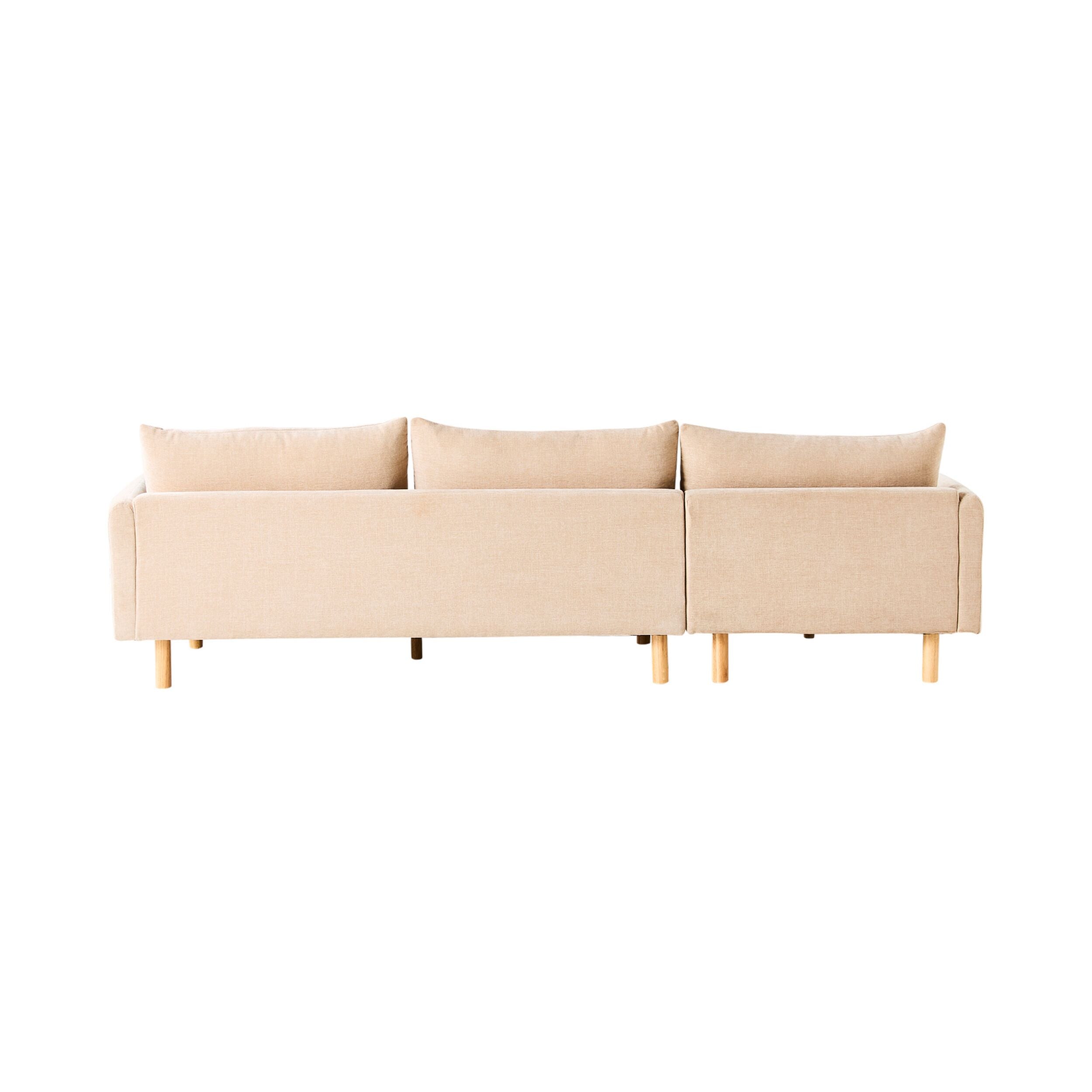 Austin 3-Seater Left Chaise Sofa in Serenity Tortilla Fabric - Perfect for Living Room, Family Room & Home Theater Comfort