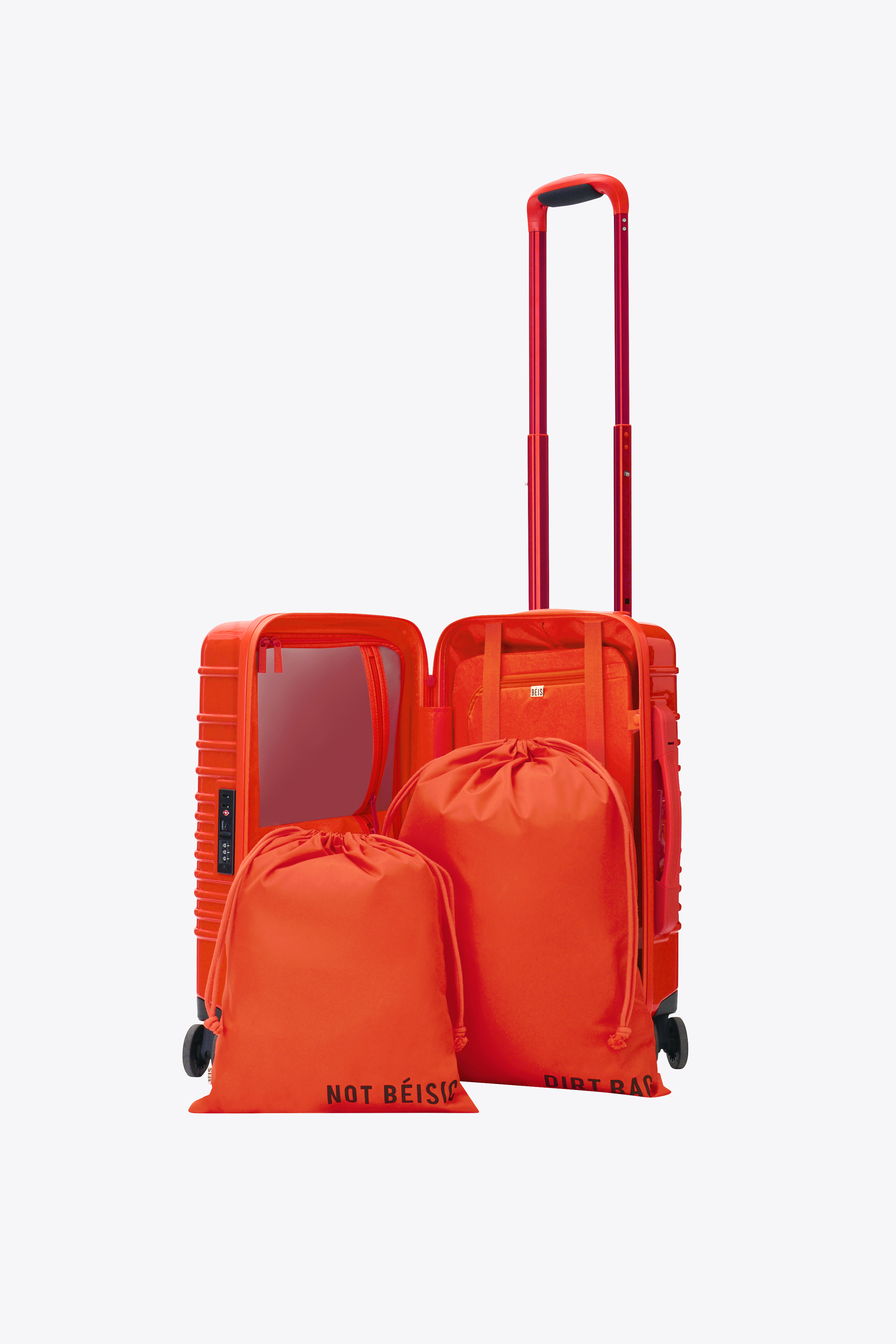 Compact Glossy Flame Carry-On Luggage with Spinner Wheels - Perfect for Air Travel, Business Trips & Weekend Getaways