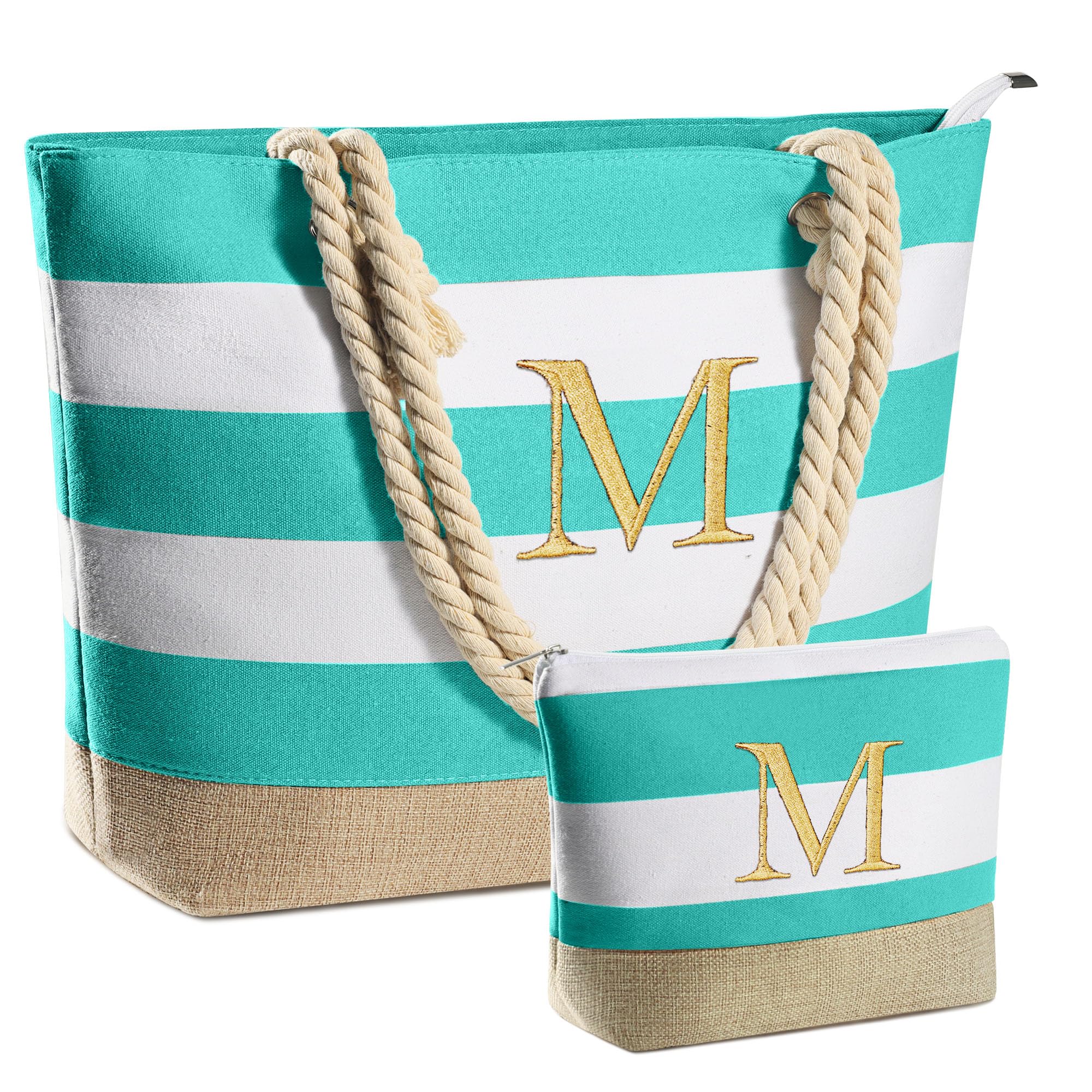 YOOLIFE Waterproof Beach Tote Bag for Women - Large Canvas Travel Bag with Zipper, Pool & Beach Essentials Organizer | Perfect for Vacation, Swimming, Summer Outings & Birthday Gifts