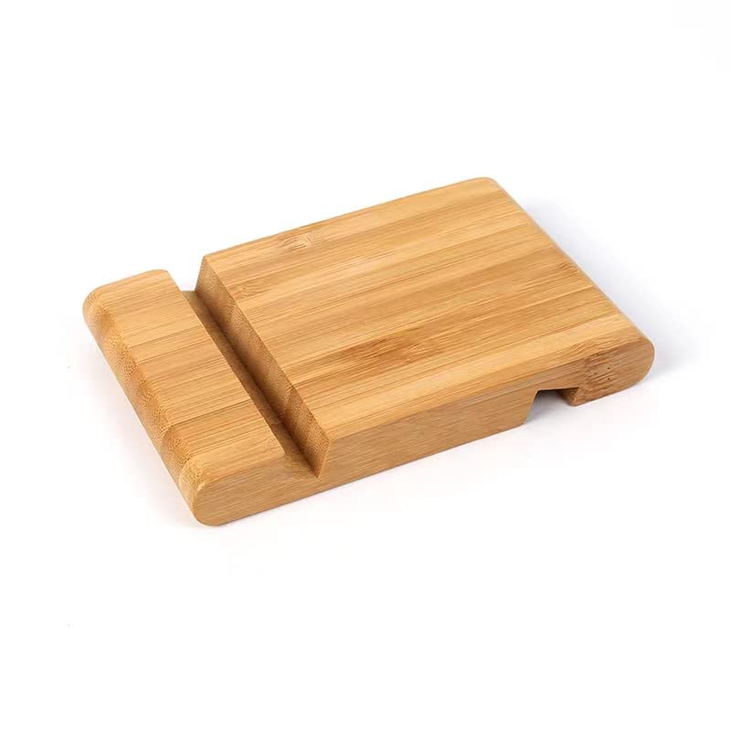 Premium Wooden Cell Phone Stand for Desk - Universal Mobile Phone Holder, Portable Desktop Smartphone Stand for Home, Office & Travel Use