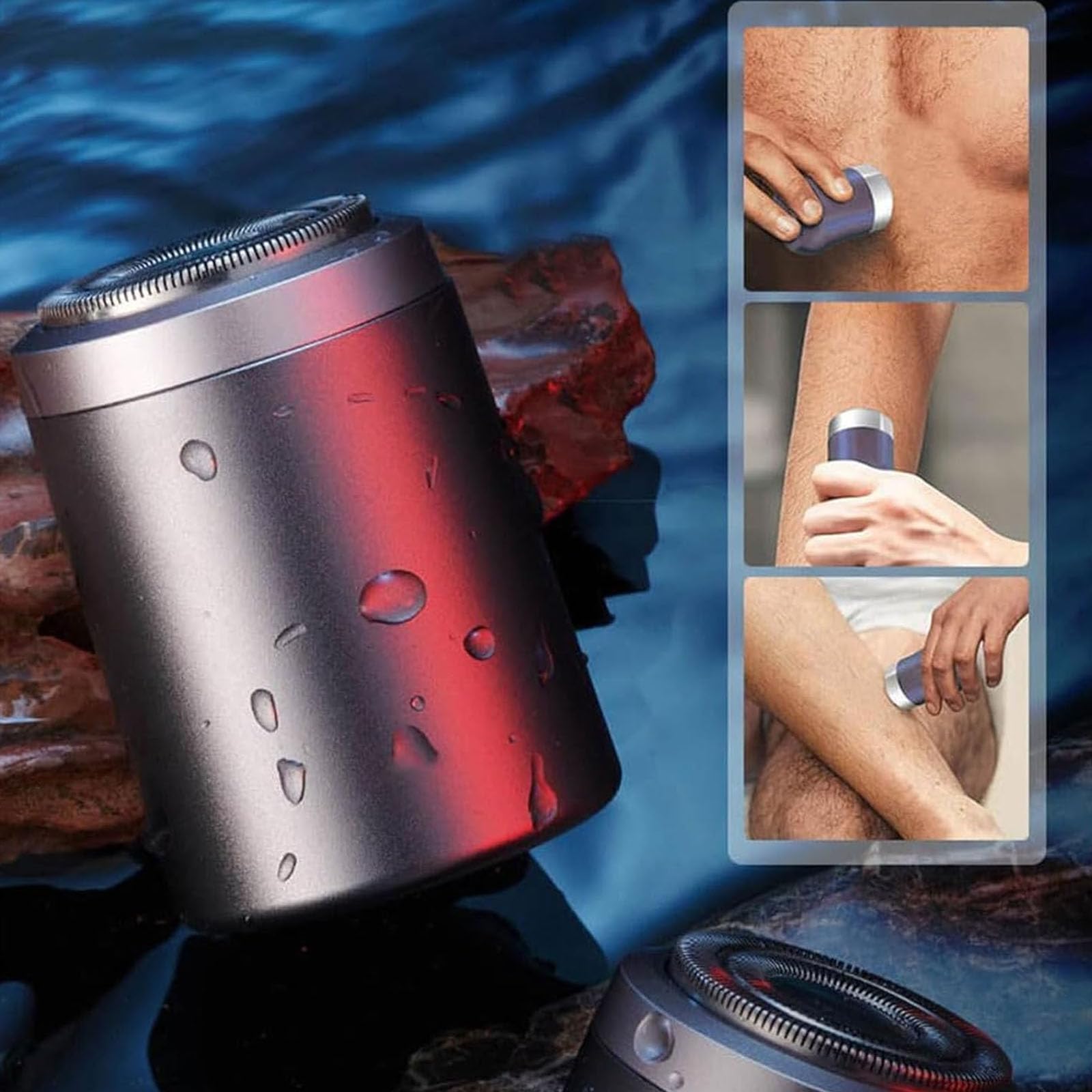 Enspiracle Mini Portable Electric Shaver - Compact & Rechargeable Travel Razor for Men & Women - Waterproof & Washable - Perfect for Gym, Travel & On-the-Go Grooming (Silver, 1 Pack)