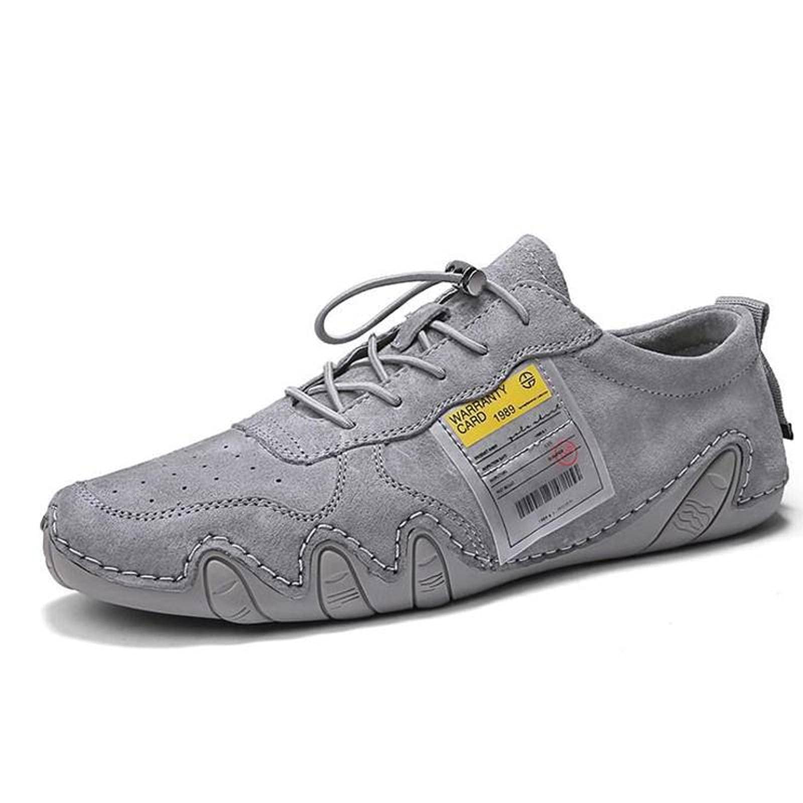 2021 New Men's Casual Leather Lace-Up Driving Moccasin Shoes - Breathable Mesh & Cowhide for Spring/Summer - Perfect for Daily Wear, Office & Outdoor Activities