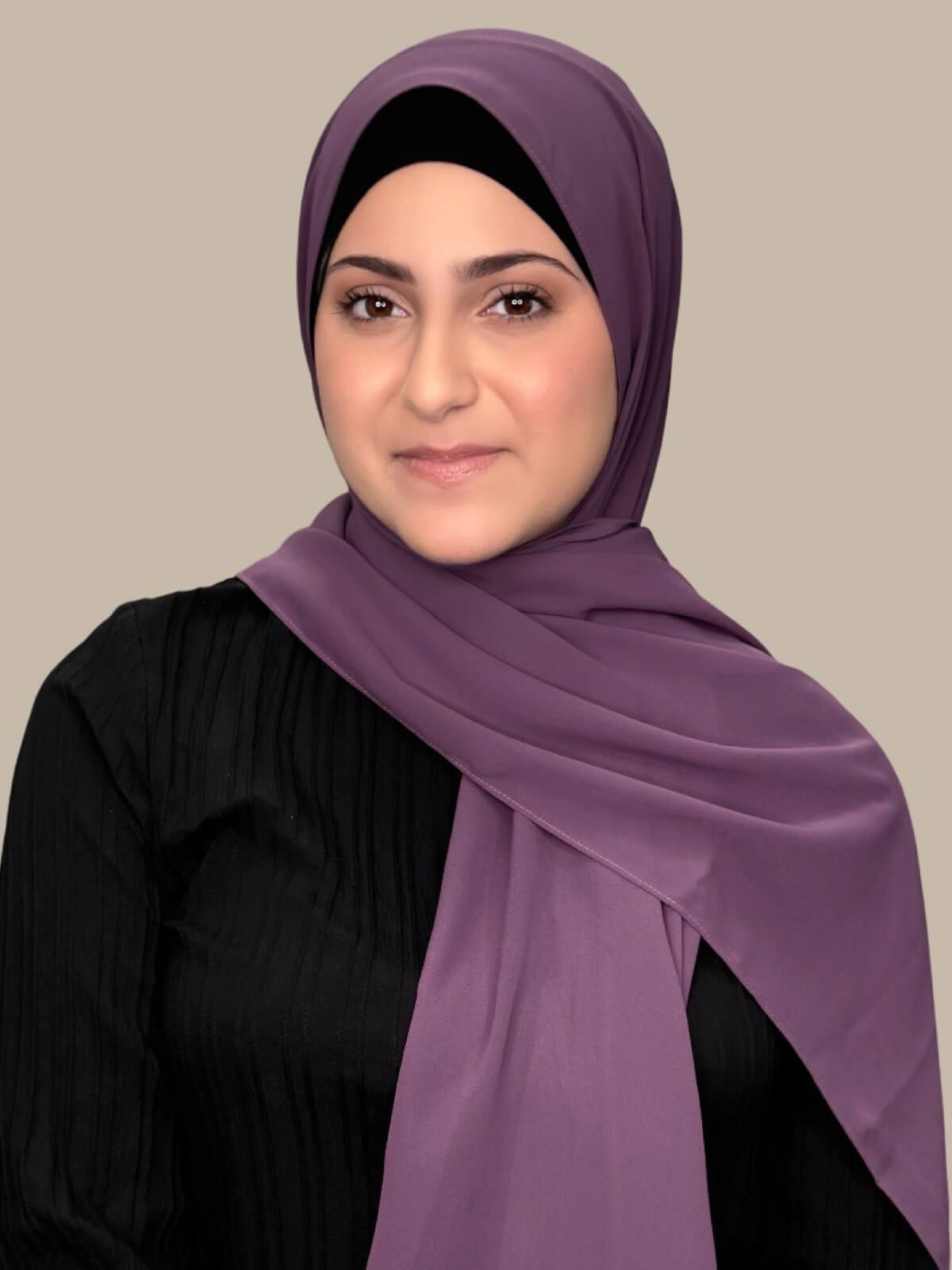 Luxury Chiffon Hijab Scarf for Women - Soft Mauve Taupe Modish Head Cover - Perfect for Daily Wear, Prayer, and Special Occasions