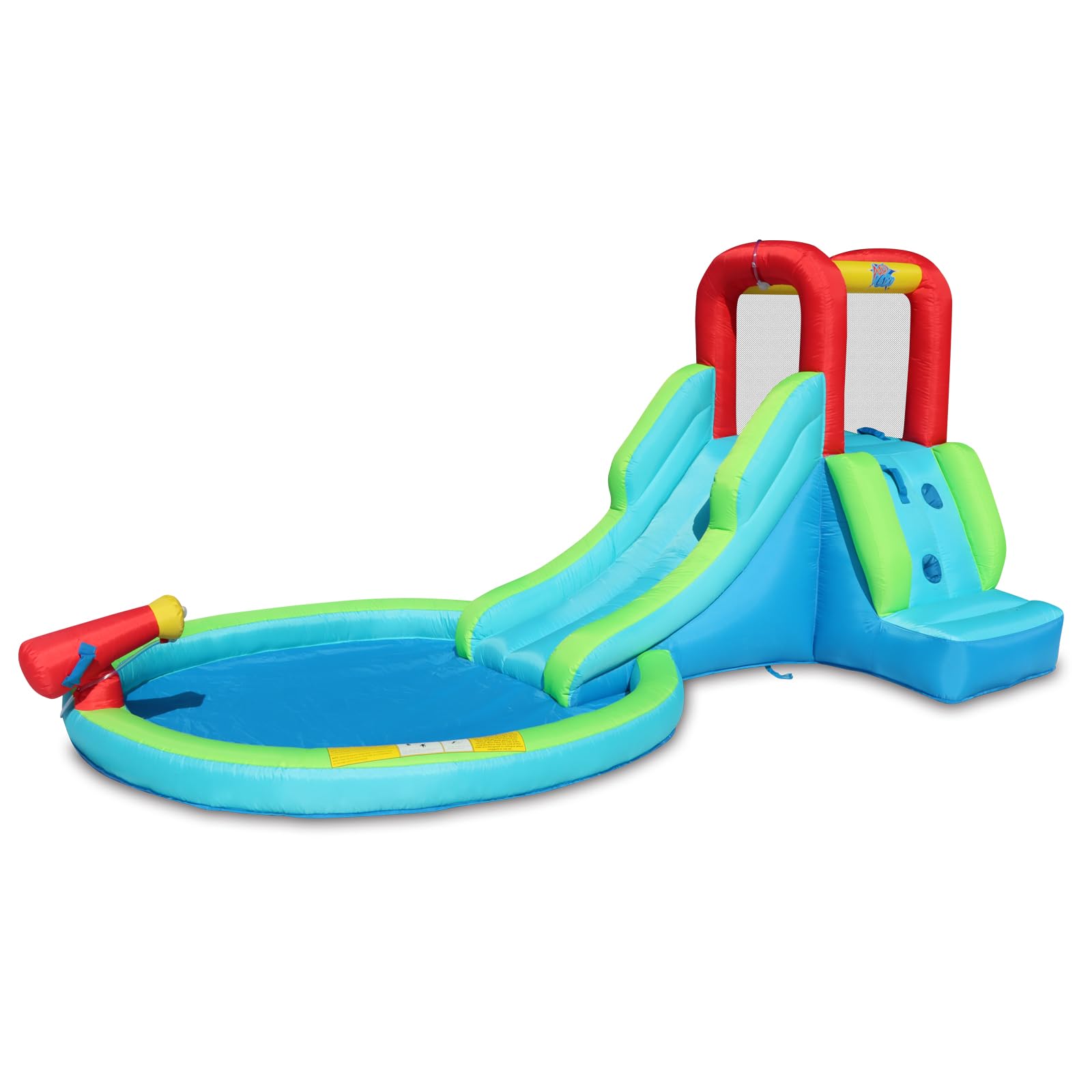 Inflatable Waterslide with Bounce House for Kids - Outdoor Water Park Slide for Wet & Dry Play - Summer Backyard Fun with Water Gun & Splash Pool - Ages 3-8 - Perfect for Birthday Parties, Backyard Playdates & Summer Celebrations