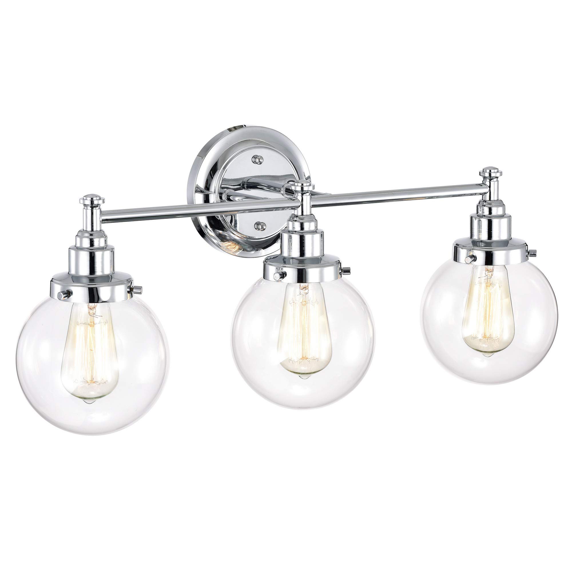 Benjara CH2S118CM24-BL3 Milo Transitional 3-Light Bathroom Vanity Light Fixture 24