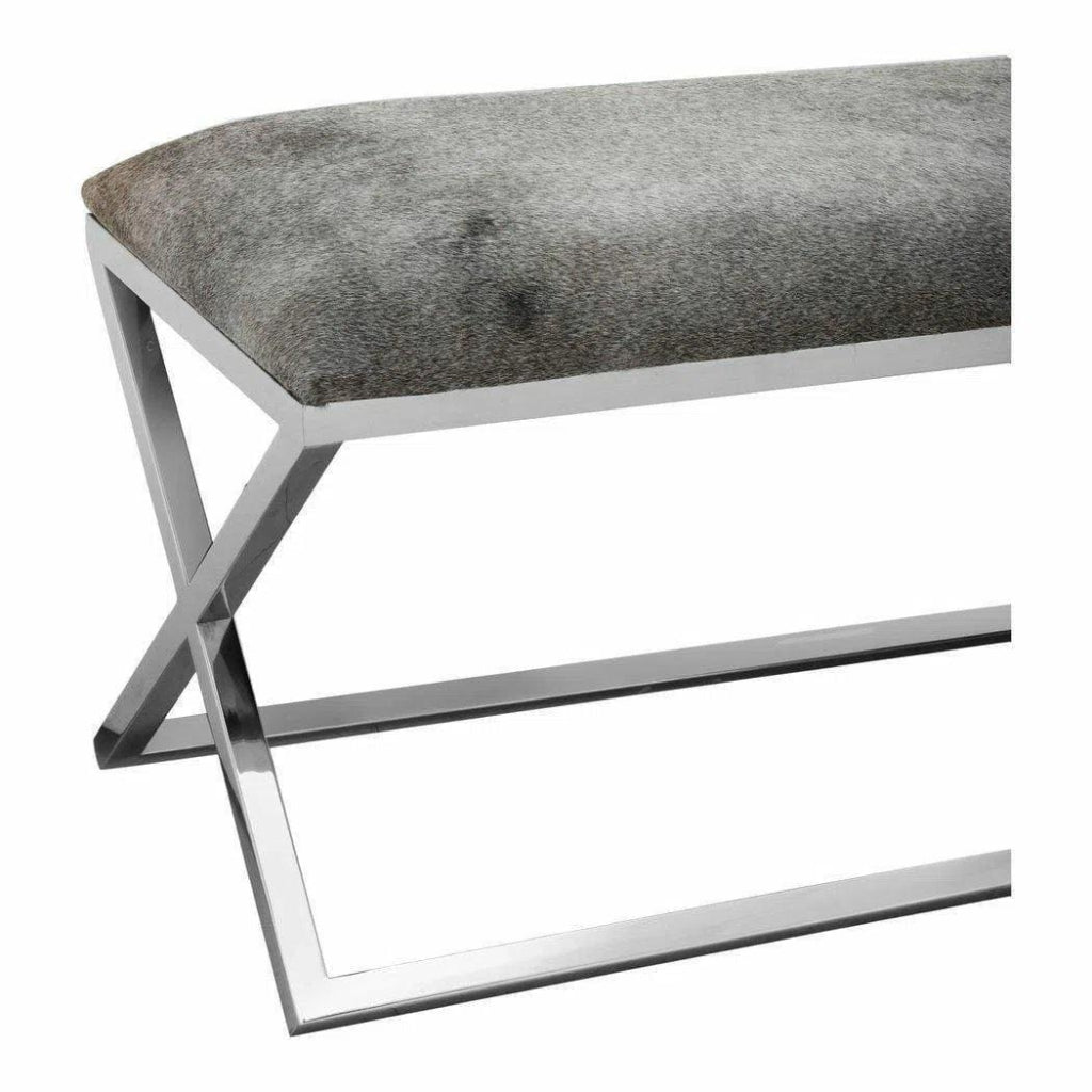 60 Inch Modern Grey Bench - Sturdy Wooden Storage Bench for Entryway, Living Room, or Bedroom - Perfect for Seating, Storage, and Home Decor