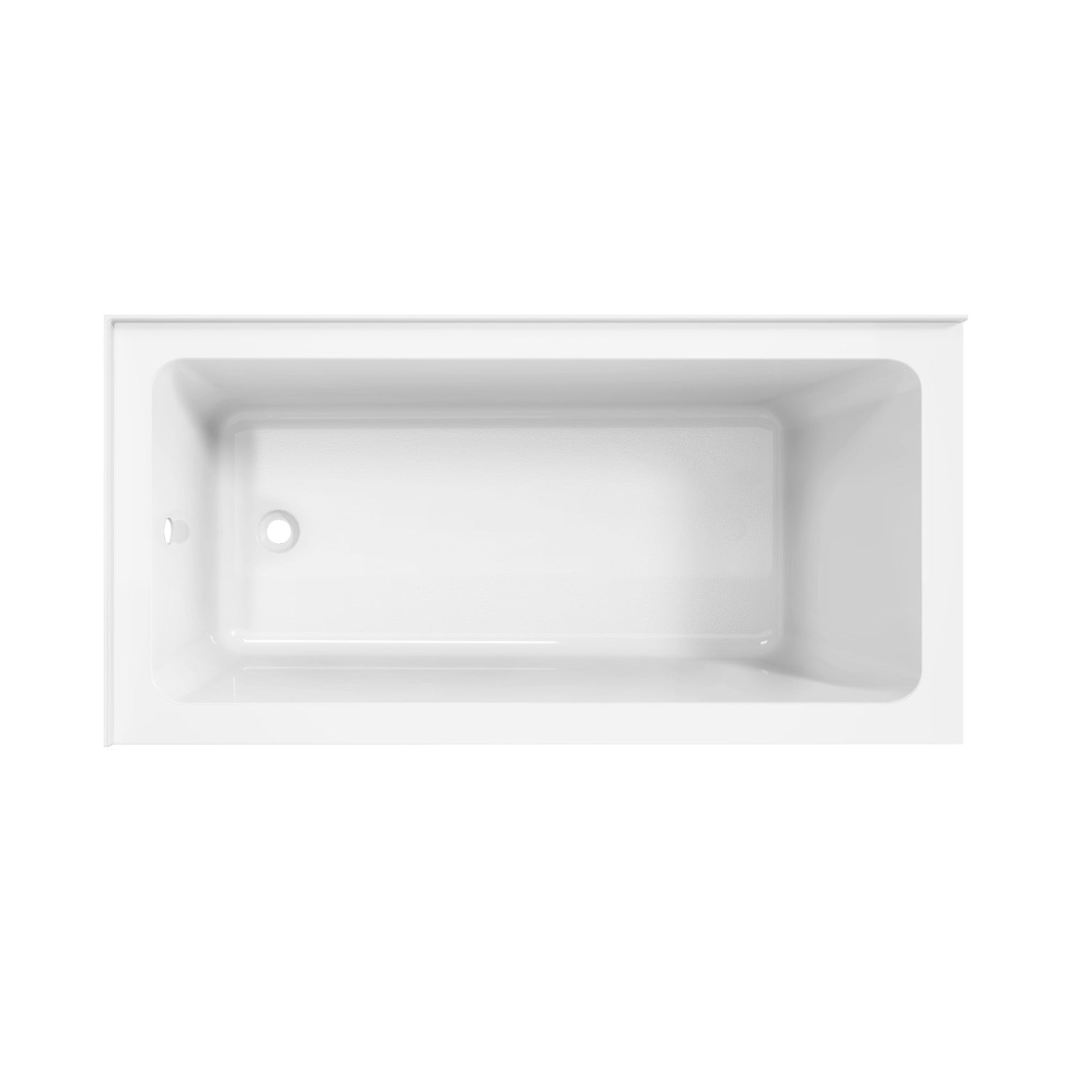 Aqua Eden VTAP6030L22TS 60-Inch Acrylic Rectangular Corner Bathtub - Left Hand Drain, Glossy White - Perfect for Small Bathrooms & Spa-Like Retreats