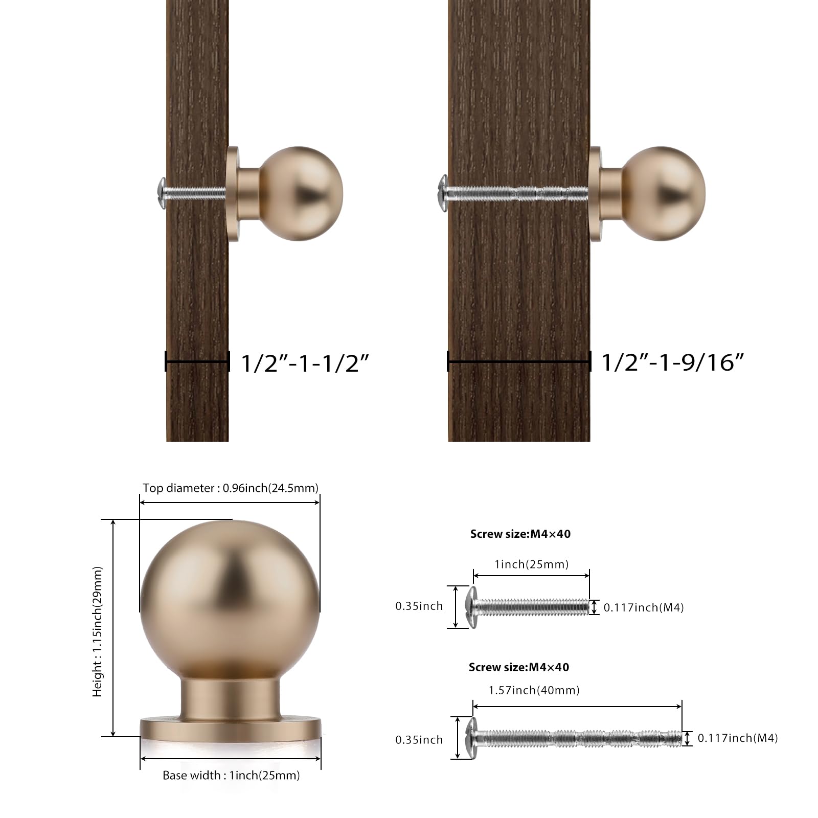 10 Pack Champagne Bronze Cabinet Knobs - Round Drawer Pulls for Kitchen, Bathroom & Bedroom Cabinets - Elegant Hardware Upgrade for Home Decor