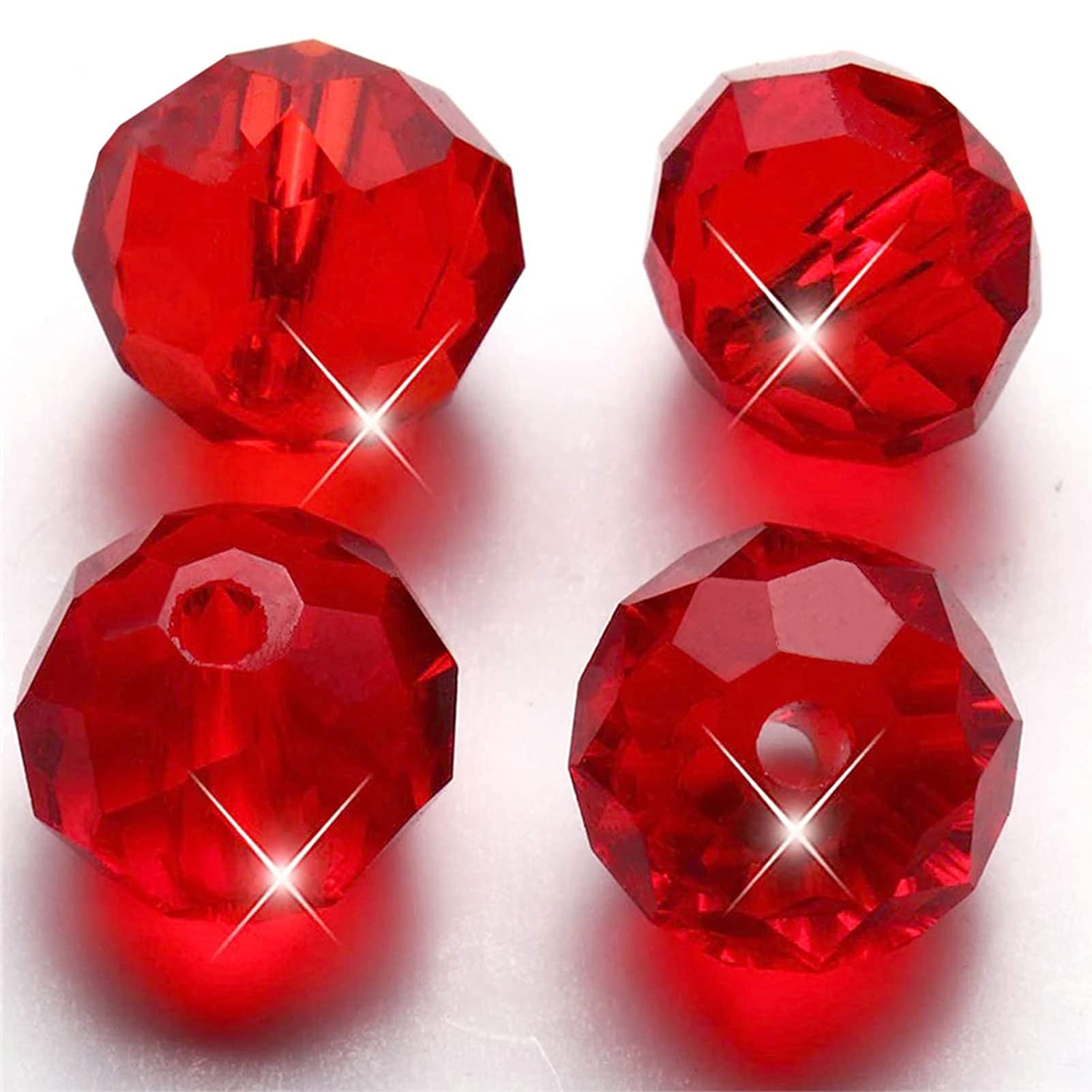 FAMLEAF 515Pcs 4mm Crystal Glass Beads for Jewelry Making - Faceted Briolette Rondelle Beads, DIY Bracelets, Necklaces, Earrings & Christmas Crafts - Perfect for Gifts, Party Favors & Handmade Jewelry Designs