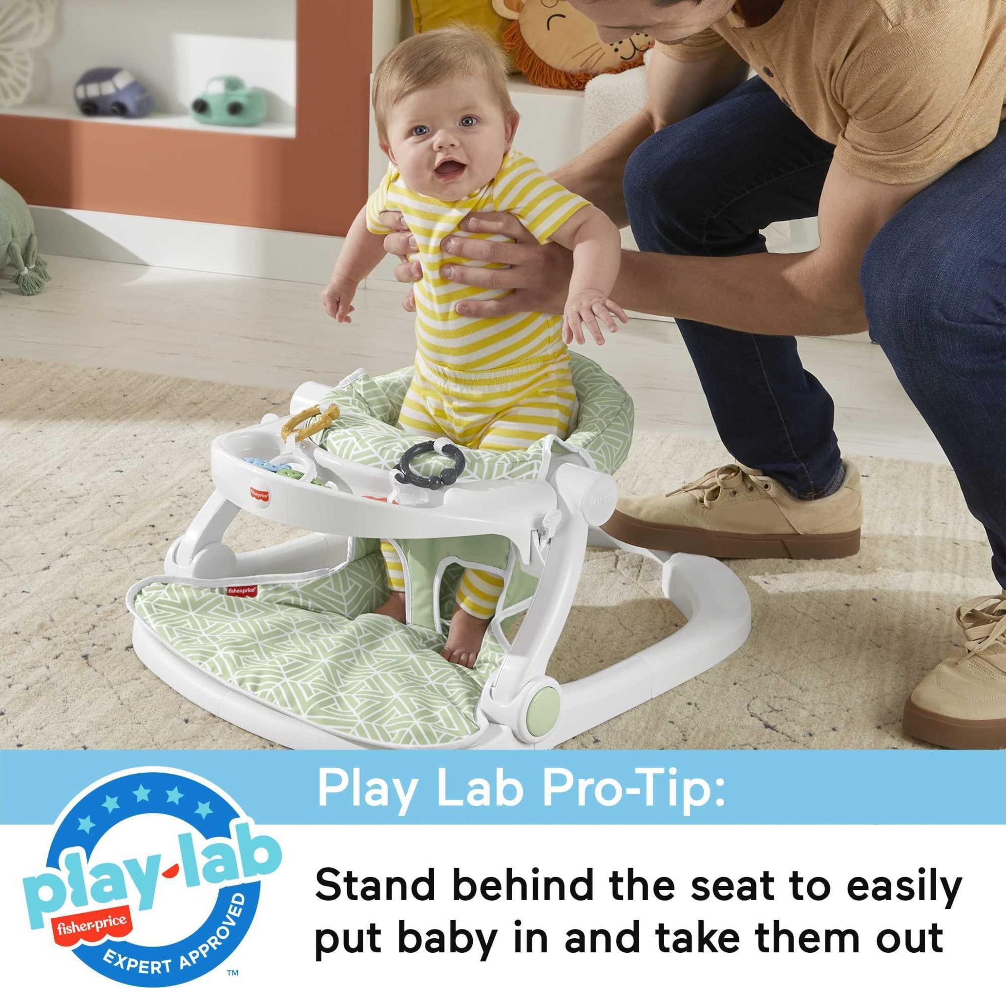 Fisher-Price Portable Baby Chair with Snack Tray & Toys - Perfect for Playtime & Feeding
