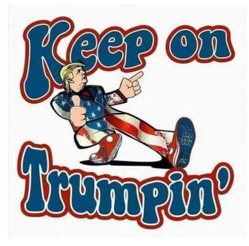 Keep ON TRUMPIN Decal Bumper Sticker - High Quality Vinyl Die-Cut Sticker for Cars, Laptops & Windows - Patriotic Political Car Decal for US Elections Support