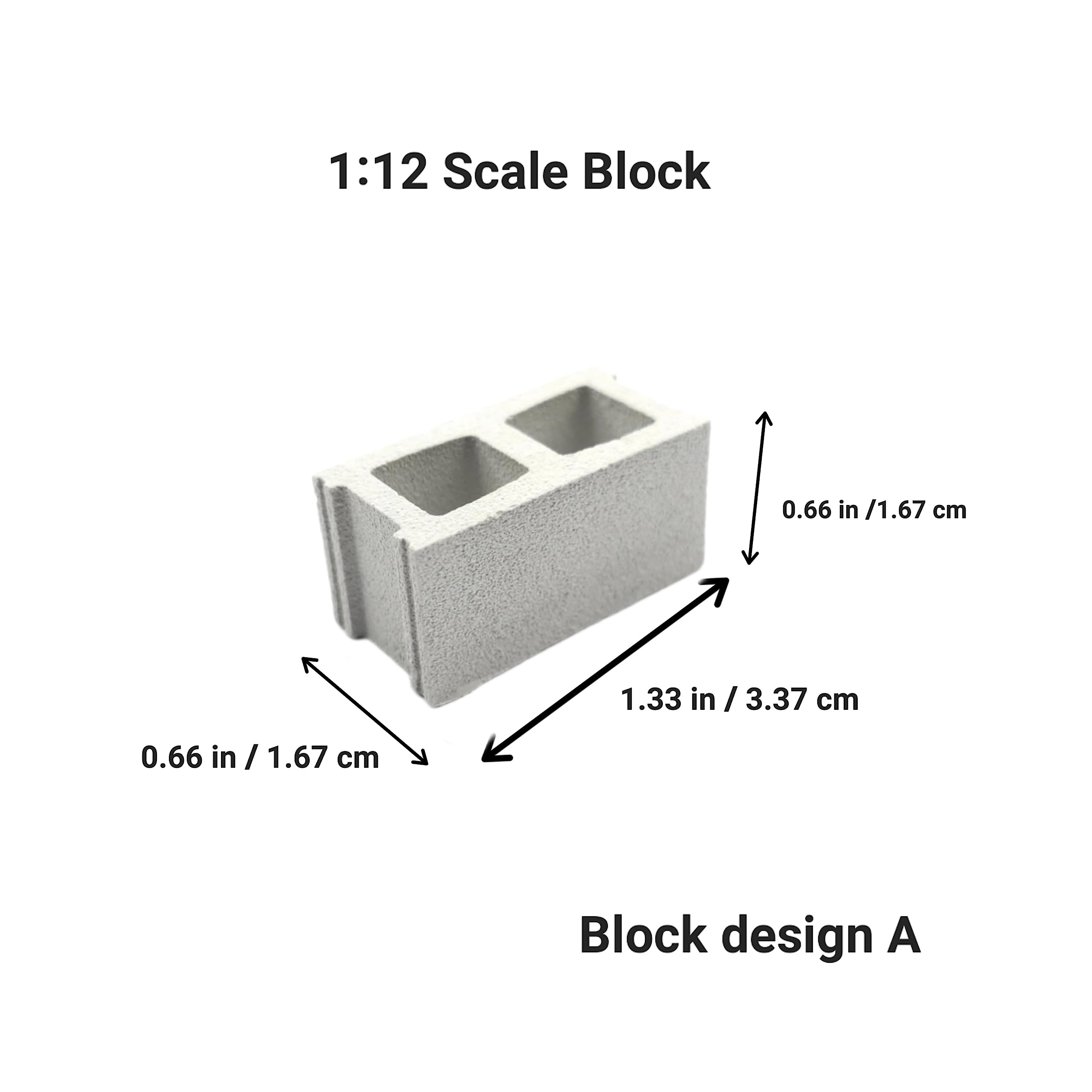 1:12 Scale Miniature Cinder Blocks Silicone Mold - 10 Cavities Realistic Texture for DIY Dollhouse, Model Building & Craft Projects