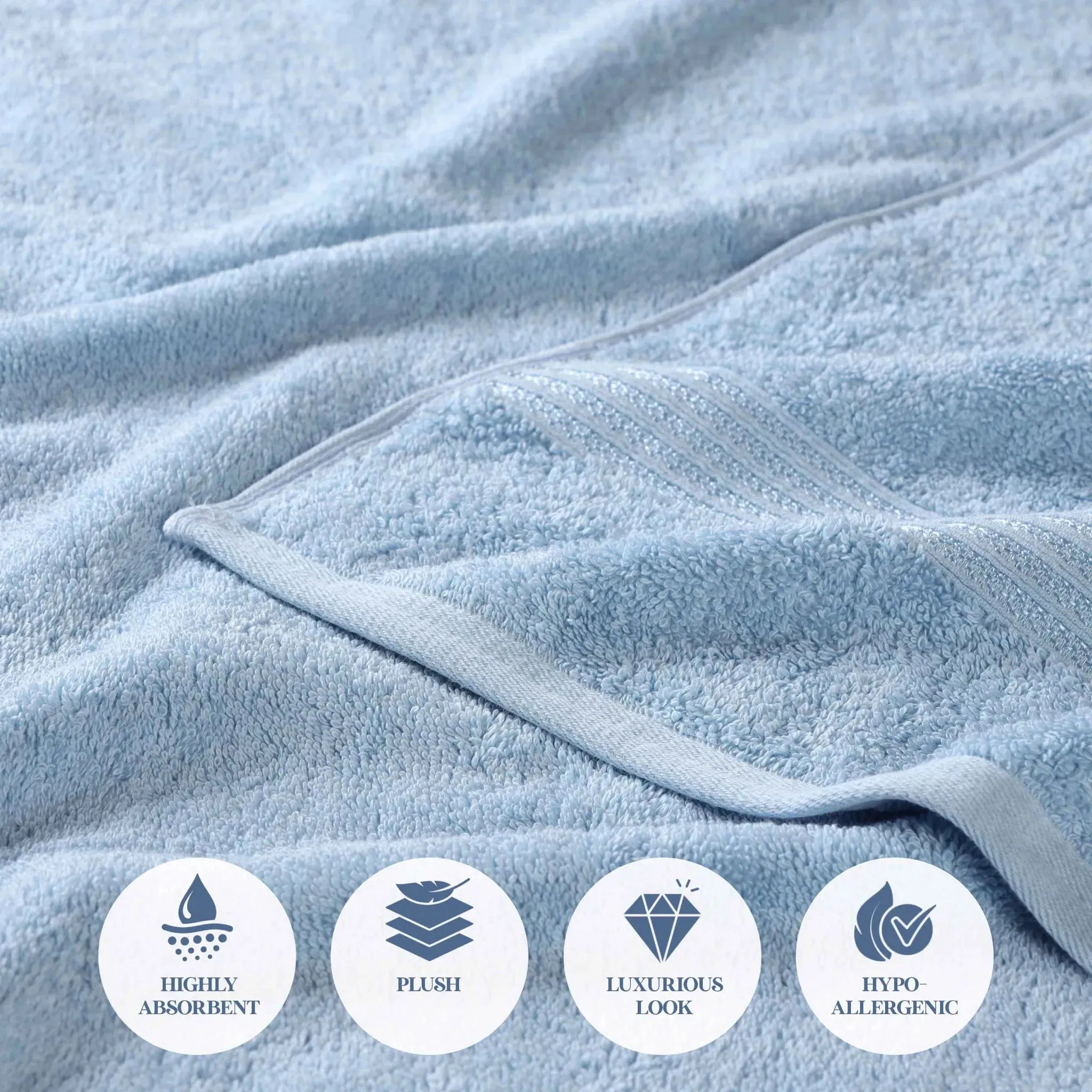 Premium Egyptian Cotton Bath Towels Set of 4 - Ultra Soft & Highly Absorbent Luxury Towels for Spa, Hotel & Home Use