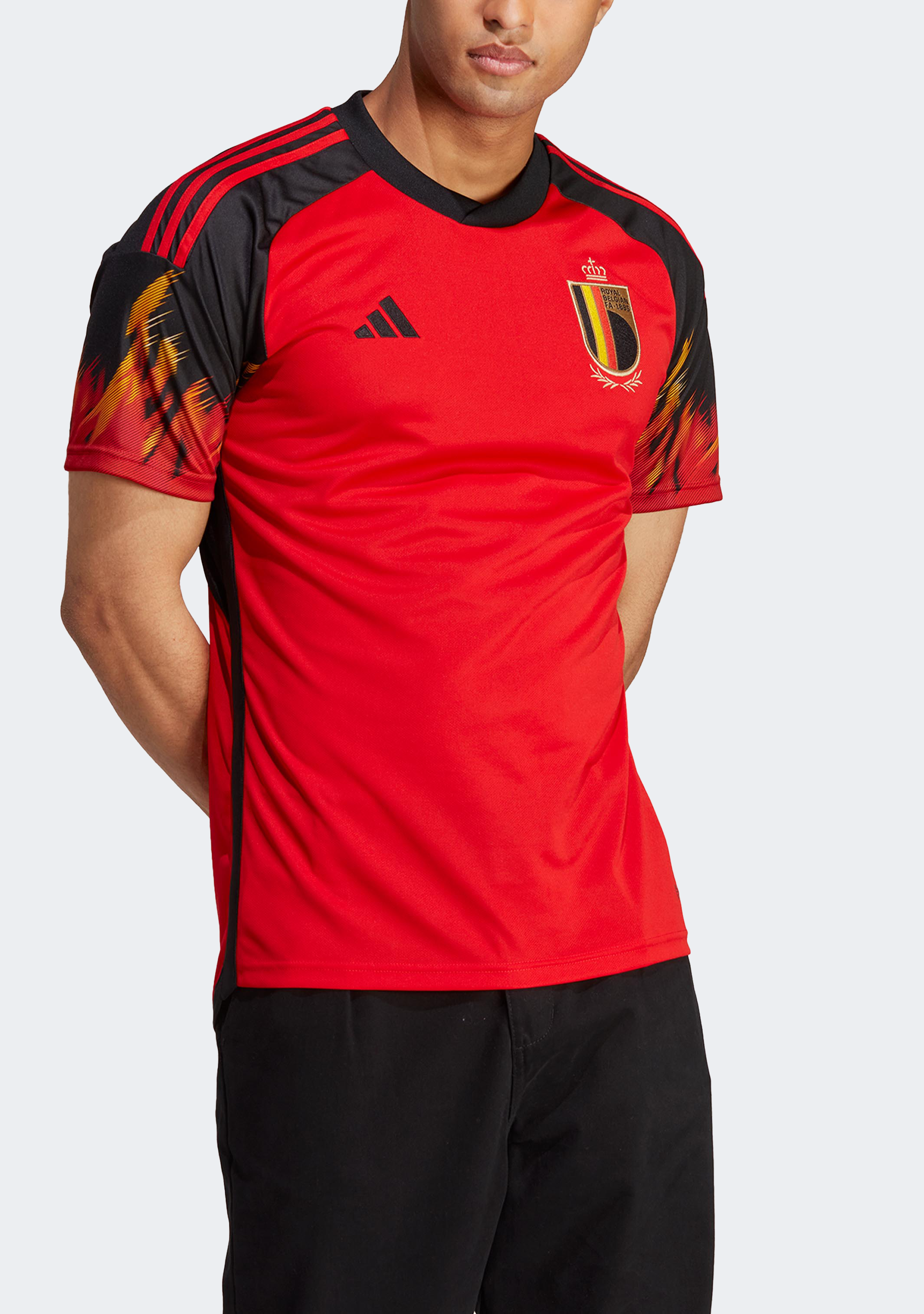Adidas Men's Belgium Home Jersey 2023 - Official Soccer Jersey for Fans & Players - Perfect for Matches, Training & Casual Wear