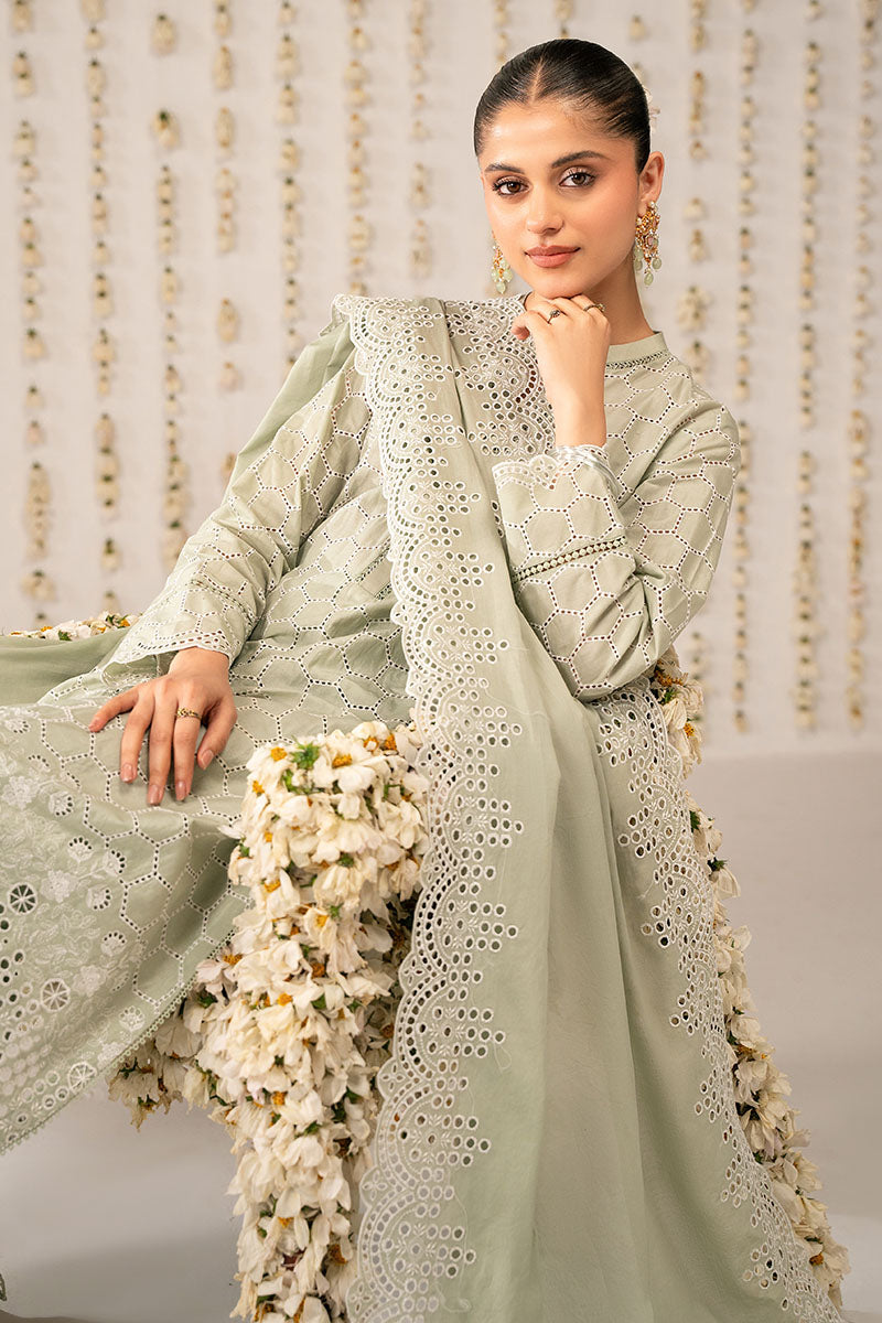 LUSH GREEN 3PC Ethnic Outfit Set (Shirt, Trouser & Dupatta) for Women - Traditional Indian Pakistani Formal Wear for Weddings, Parties & Festive Occasions