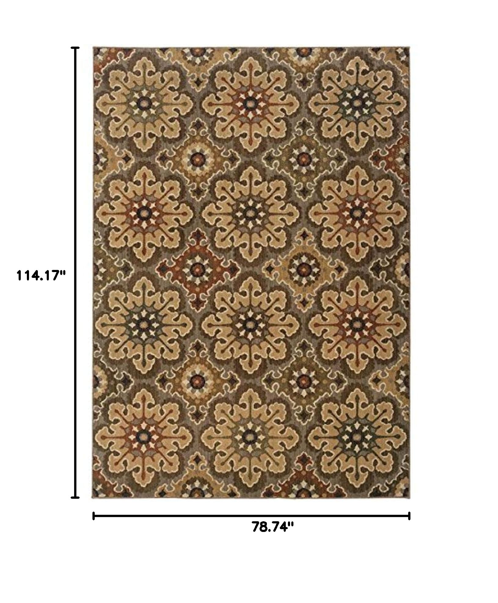 Oriental Weavers Kasbah Area Rug 6'7 x 9'6 - Soft Moroccan Style Rug for Living Room, Bedroom & Home Decor | Durable & Stylish Floor Covering