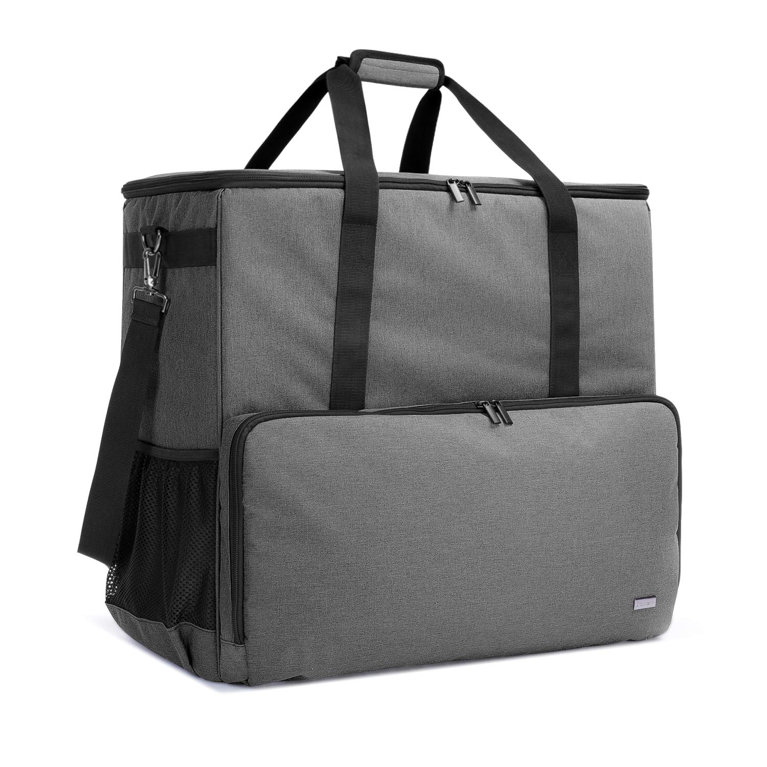 CURMIO Grey Desktop Computer Travel Bag - Durable Carrying Case for PC Tower, Keyboard, Cables & Mouse | Perfect for Office, Gaming Setup & LAN Parties