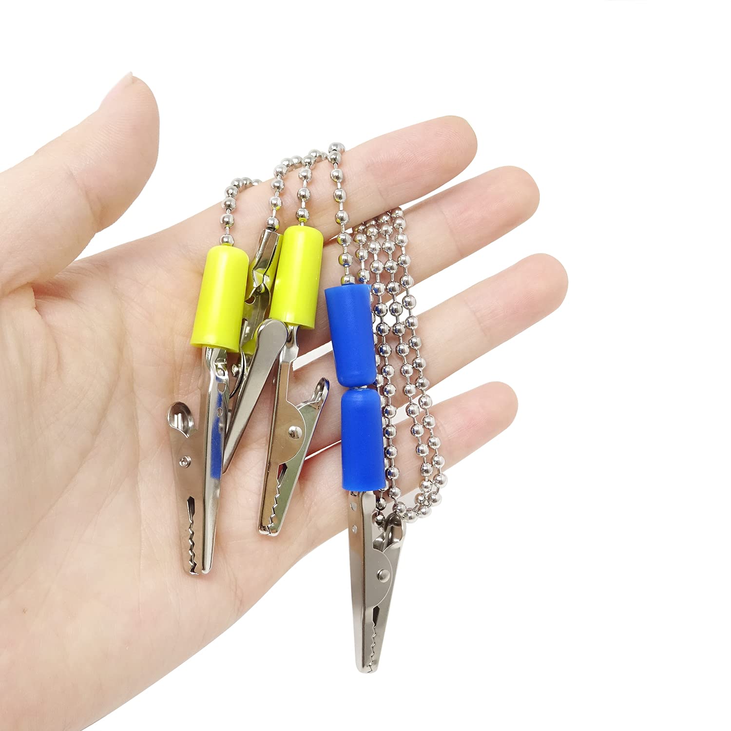 4PCS Dental Bib Holder Clips with Ball Chain - Disposable Napkin Clips for Dental Offices, Salons & Tattoo Parlors - Secure & Hygienic Patient Bib Fasteners