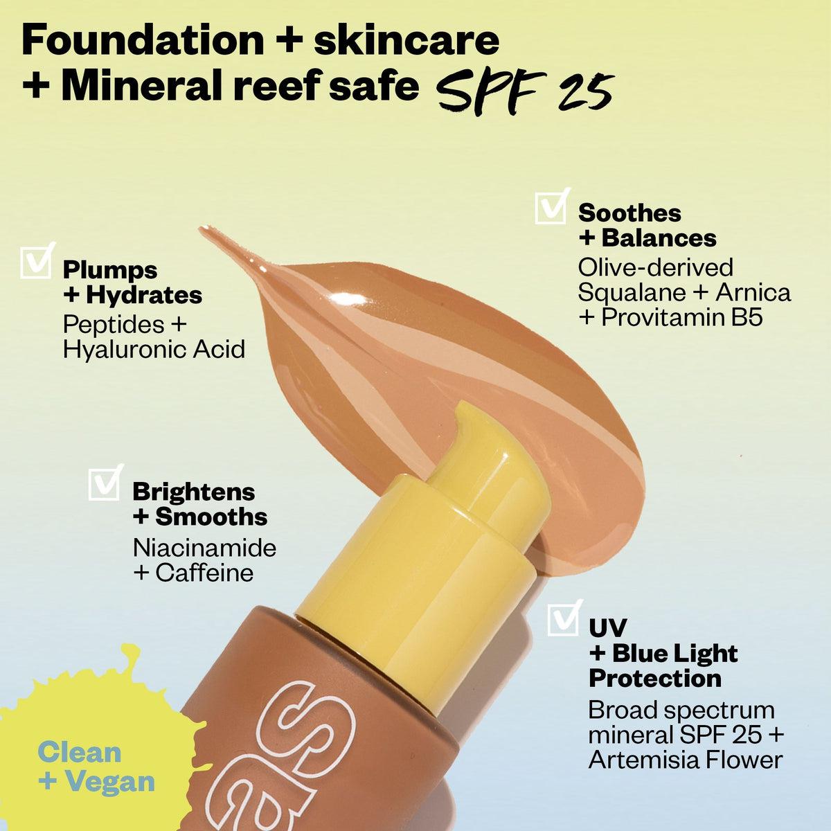 Revealer Skin Improving Foundation SPF 25 - Lightweight Liquid Makeup with Hydrating Formula for Flawless Coverage | Perfect for Daily Wear & Special Occasions