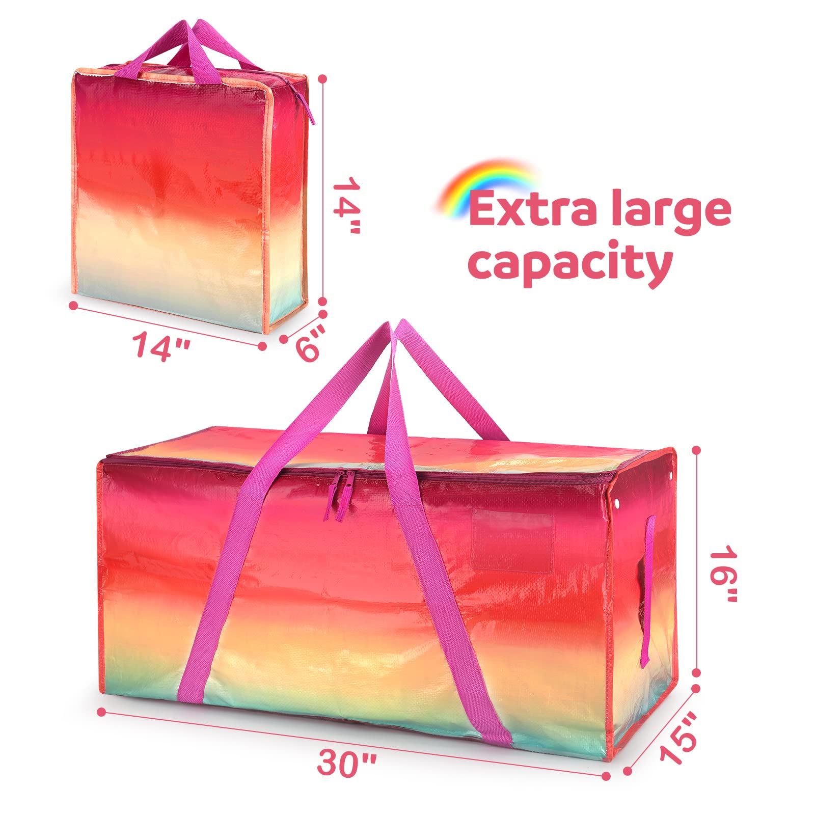 Heavy Duty Extra Large Moving Bags 8 Pack - Waterproof Storage Bags with Zipper & Handles, Backpack Straps - Strong Tote Bags for Clothes, Travel, Moving & Storage - Alternative to Moving Boxes & Suitcases for Home Organization & Packing