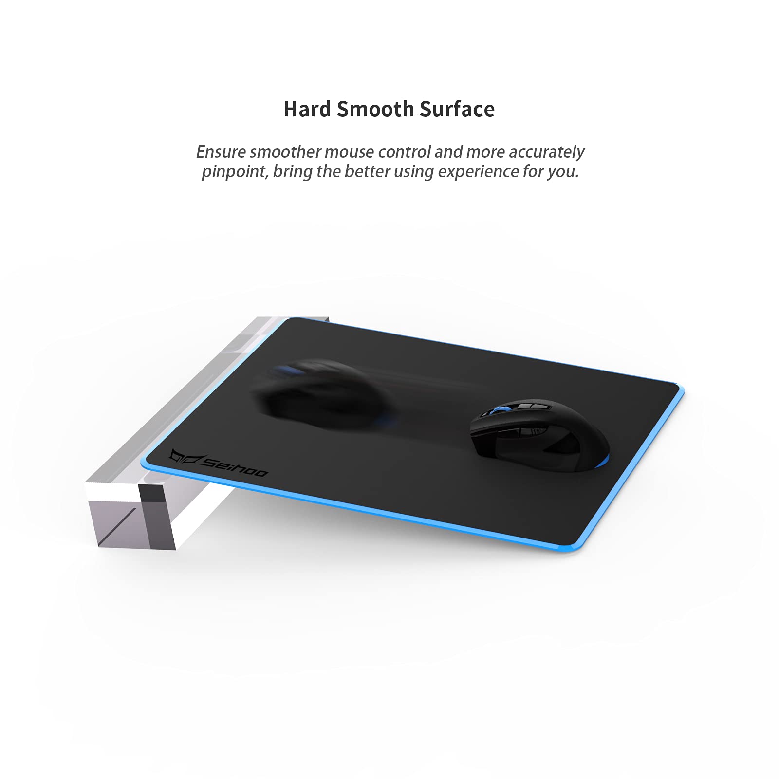 Premium Esports Hard Mouse Pad - Ultra Smooth Plastic Resin Surface, Waterproof & Odorless - Fast & Precise Tracking for Gaming & Office Use - Perfect for PC, Laptop, Workstation & Competitive Gaming