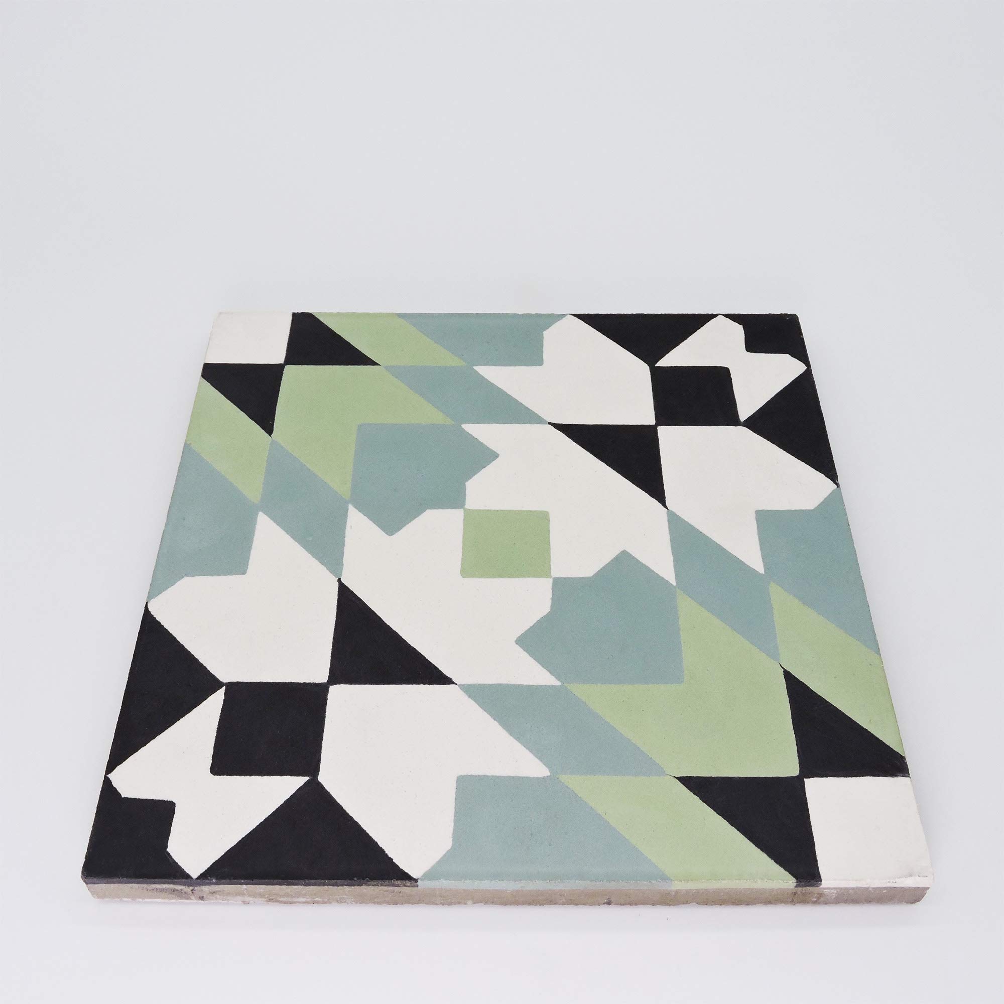 Handmade Moroccan Tile 8x8-in Green Blue Black - Authentic CTP93-02 Ceramic Mosaic for Kitchen Backsplash, Bathroom Wall & Floor Decor