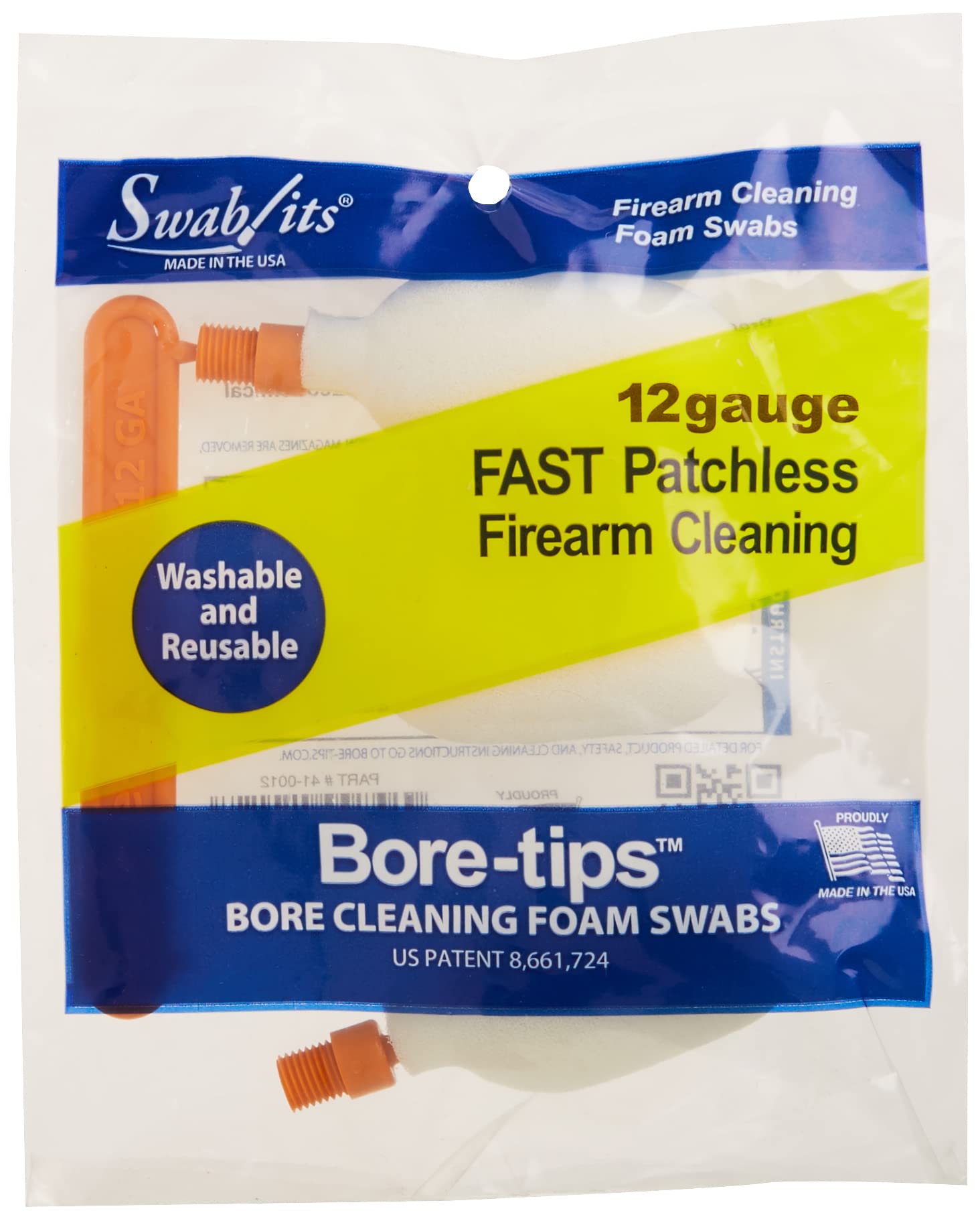 12 Gauge Gun Cleaning Swabs - Barrel Bore Tips for Firearm Maintenance