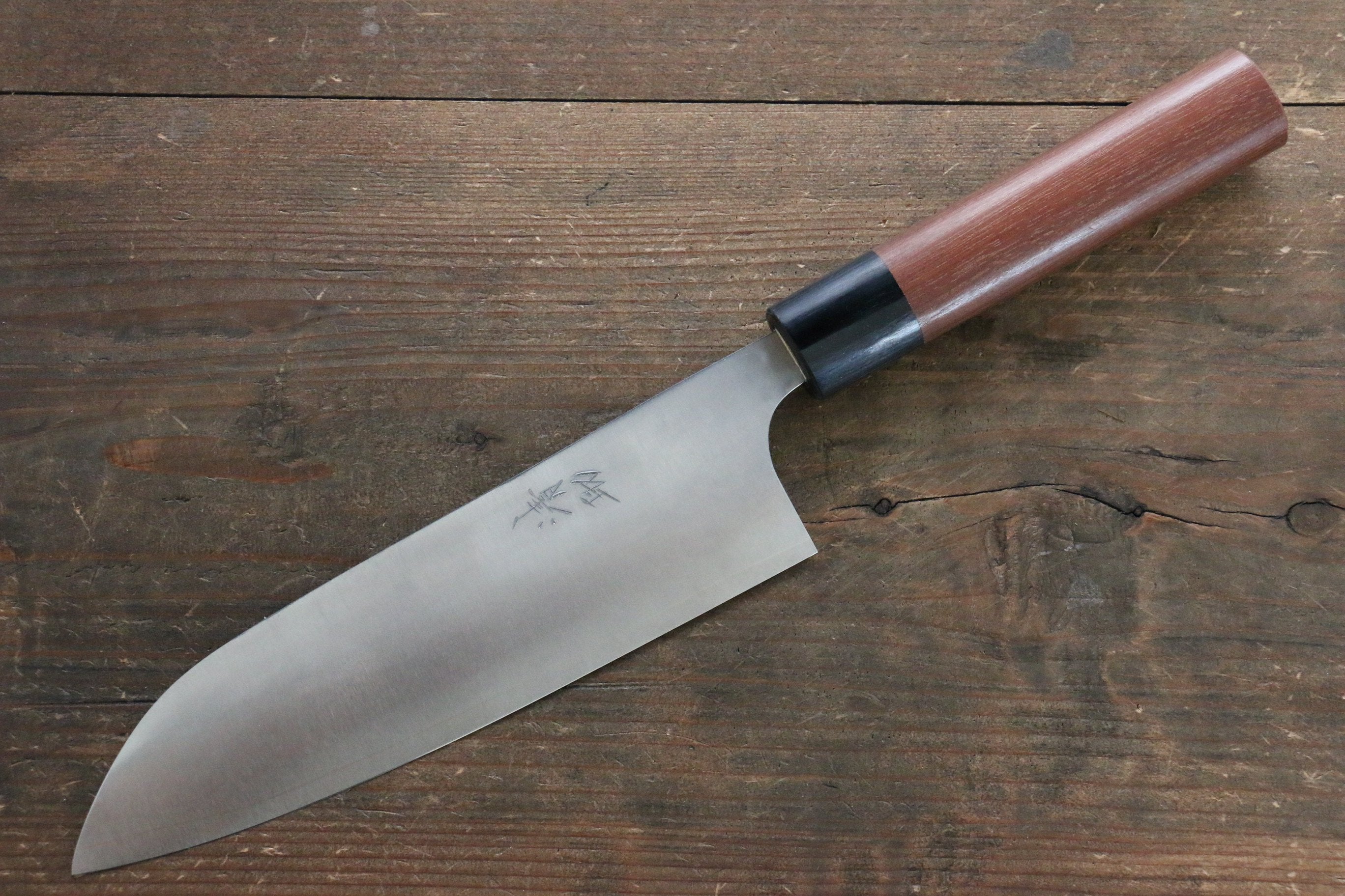 Premium Seisuke SG2 Santoku Knife 180mm with Jarrah Wood Handle - Perfect for Slicing, Dicing, and Chopping Vegetables, Meat, and Fish in Professional Kitchens & Home Cooking