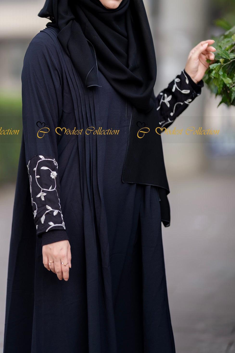 Elegant Maysoon Embroidered Abaya Dress for Women - Modest Islamic Prayer Dress & Special Occasion Wear - Perfect for Eid, Ramadan, and Mosque Attire