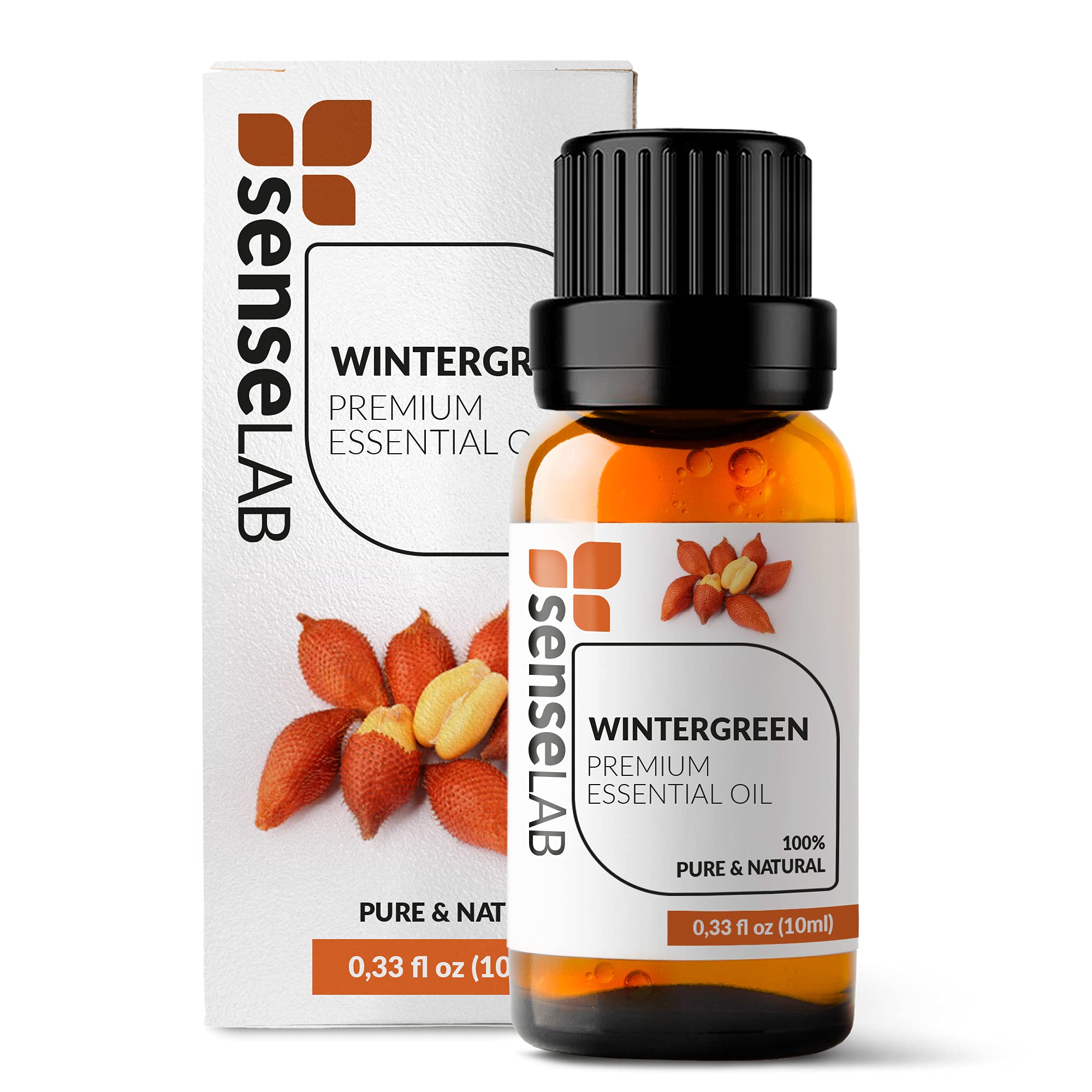 **SenseLAB 100% Pure Wintergreen Essential Oil - 10ml Therapeutic Grade for Aromatherapy, Relaxation & Pain Relief - Perfect for Diffusers, Massage & DIY Skincare**