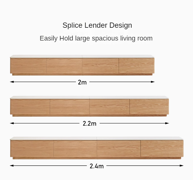 Solid Oak Wood Modern Rock Slab TV Stand - Stylish Floor TV Cabinet for Living Room, Bedroom & Home Theater