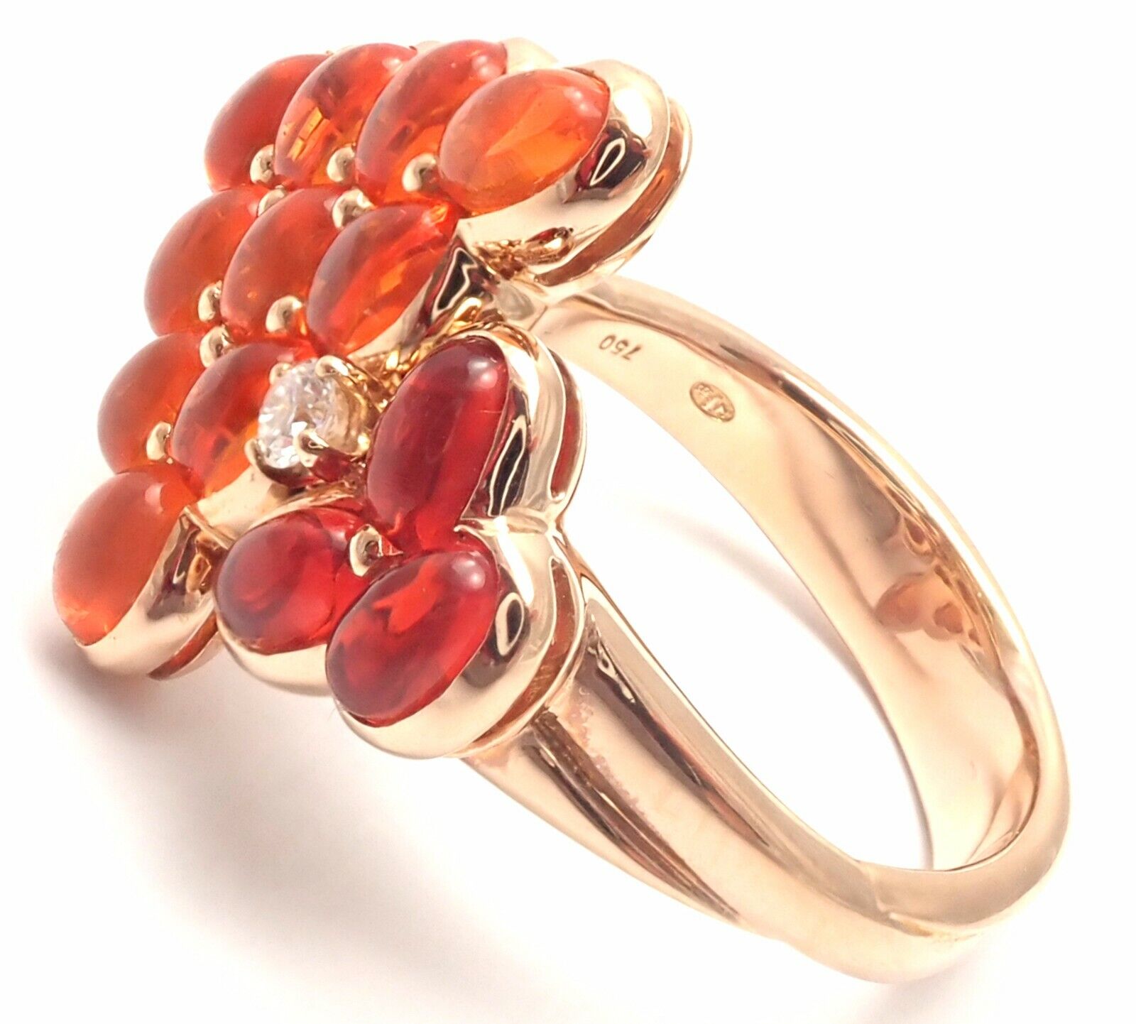Authentic Mauboussin Paris 18k Rose Gold Diamond Tourmaline Citrine Ring for Women - Luxury Jewelry Gift for Anniversary, Engagement & Special Occasions