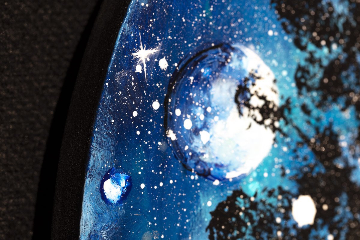 Original Blue Planet Artwork - Handmade Wall Decor for Home & Office - Perfect for Living Room, Bedroom, or Gift Giving