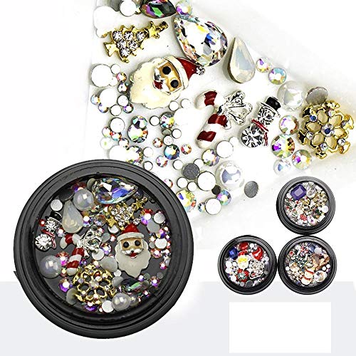 Premium Nail Art Rhinestones Studs Kit - 1000+ Self-Adhesive Gems for DIY Manicure, Christmas Nail Decorations & Holiday Party Makeup (G312) | Perfect for Nail Salons, Home DIY, Gift Giving & Festive Celebrations