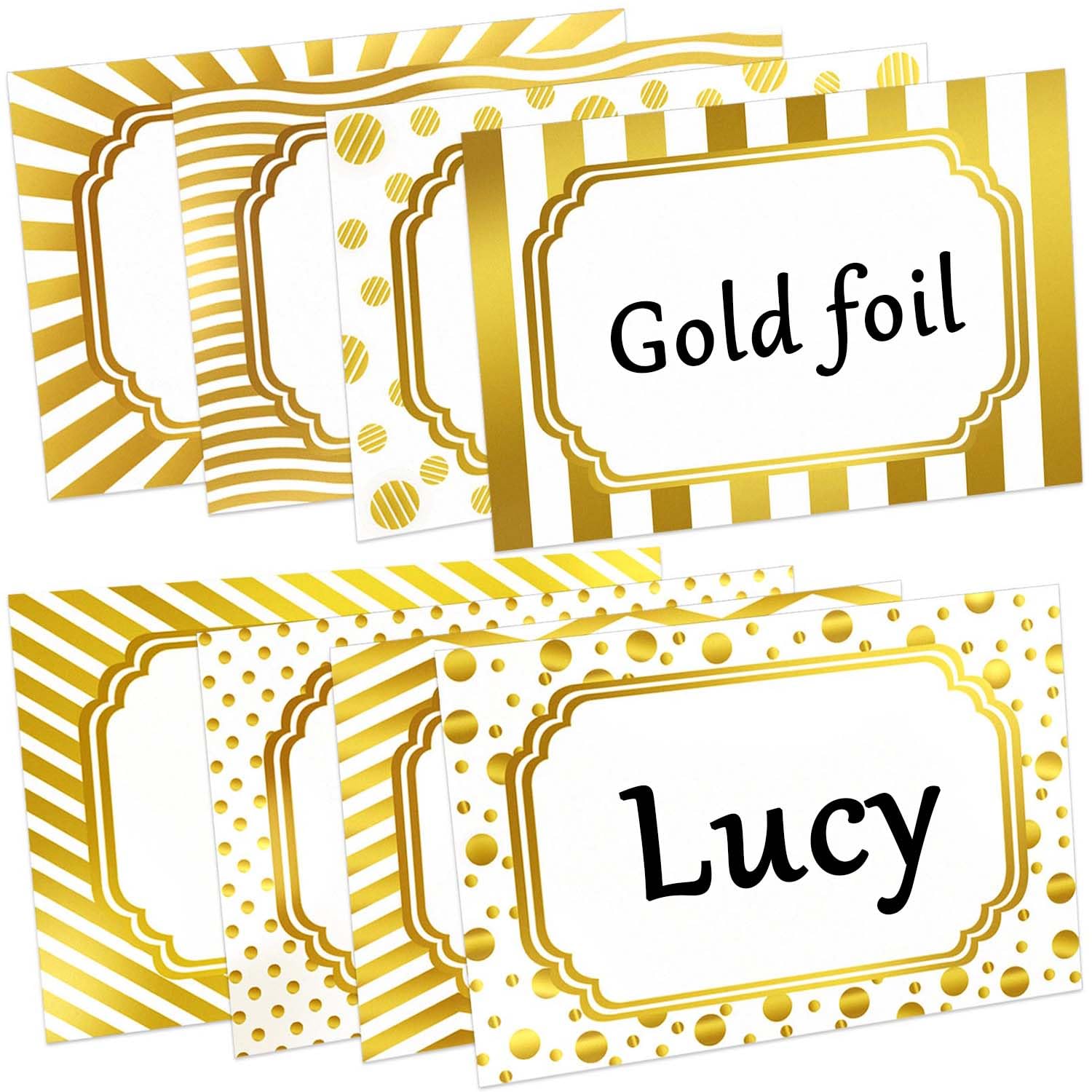 Premium Gold Foil Name Tags Stickers (3