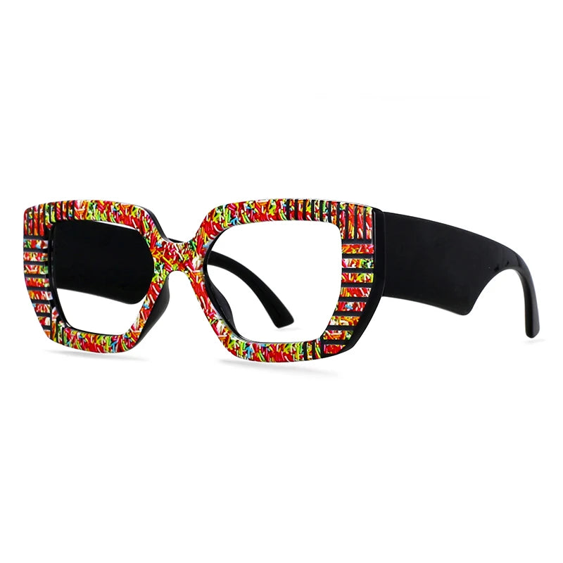 CCspace Women's Full Rim Large Square Plastic Reading Glasses R57095 - Stylish & Comfortable for Reading, Working, and Computer Use