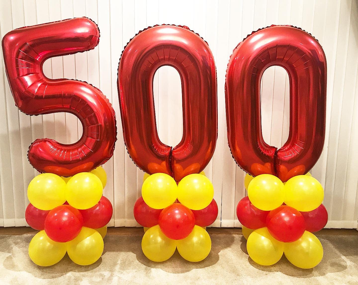 40 Inch Red Number 50 Balloons - Giant 50th Birthday Balloons Set for Anniversary Party Decorations | Perfect for Milestone Birthdays, Retirement Parties & Golden Jubilee Celebrations