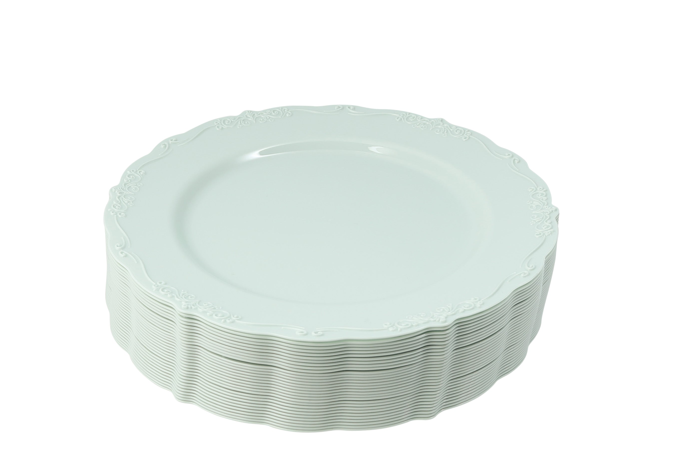 60-Piece Green Round Plastic Dinnerware Set - Eco-Friendly & Durable Plates, Bowls, Cups & Utensils - Perfect for Picnics, BBQs, Parties & Outdoor Dining