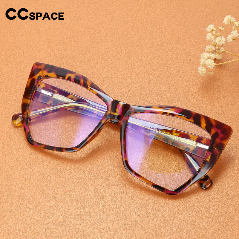 CCspace Women's Full Rim Square Cat Eye Titanium Eyeglasses Frame - Lightweight TR90 Material for Comfort - Perfect for Office, Reading & Fashion Accessories