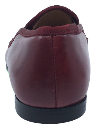 Premium Hoo Smoking Loafers for Men - Classic Burgundy Leather Slip-On Dress Shoes - Perfect for Business, Office & Formal Occasions
