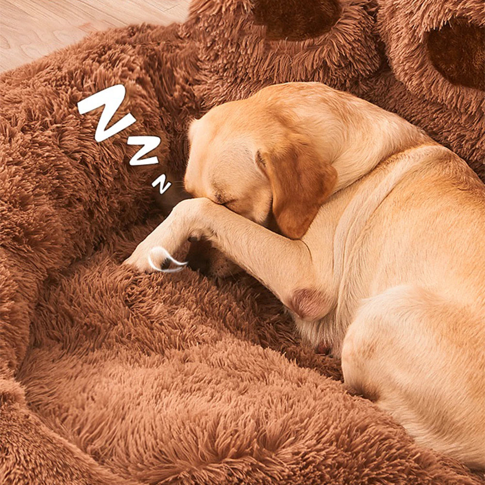 Washable Plush Dog Sofa Bed - Paw Shape Design for Ultimate Pet Comfort - Perfect for Small & Medium Dogs - Ideal for Living Room, Bedroom, or Pet Nursery