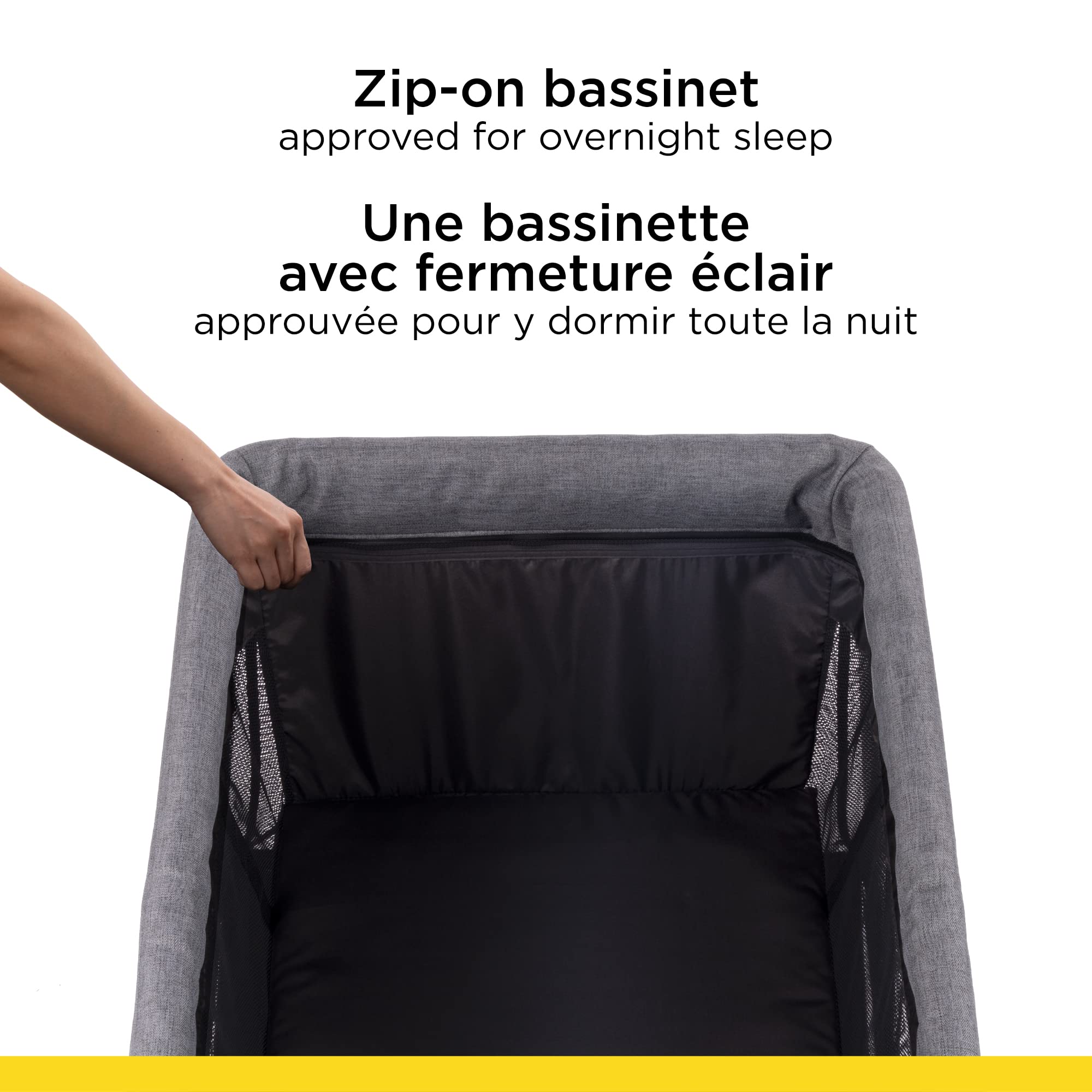 Safety 1st Dream and Go Travel Playard - Lightweight Portable Baby Crib with Soft Mattress & Zip-Up Bassinet | Compact Fold for Easy Storage & Travel | Perfect for Home, Nursery & On-The-Go Use (Grey Wolf)